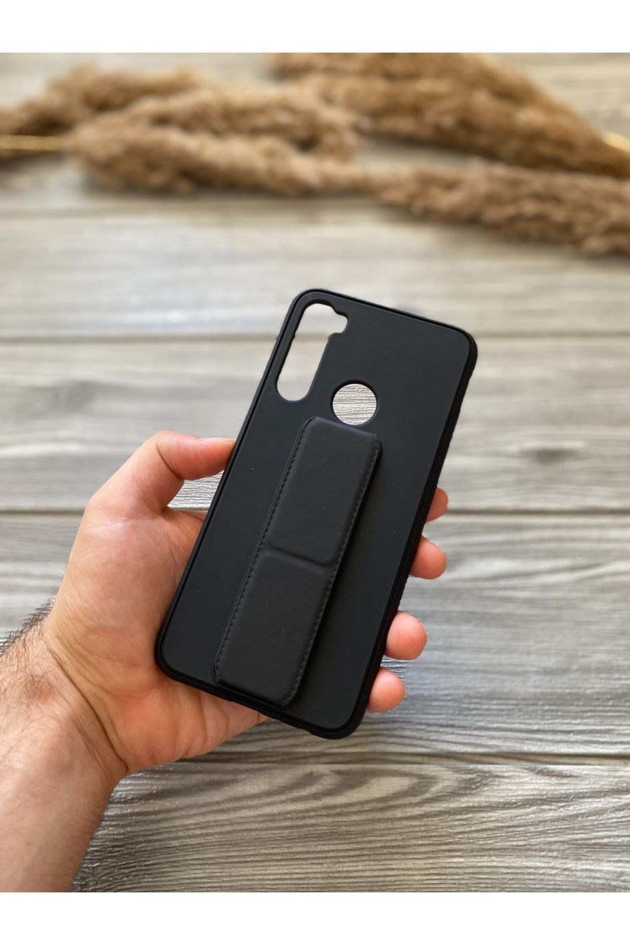 Redmi Note 8 Siyah Mıknatıslı Stant Kılıf