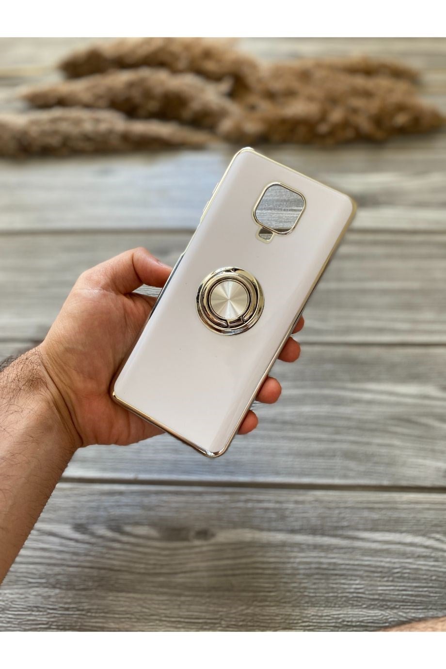 Redmi Note 9 pro / 9s Beyaz Premium Yüzüklü Kılıf