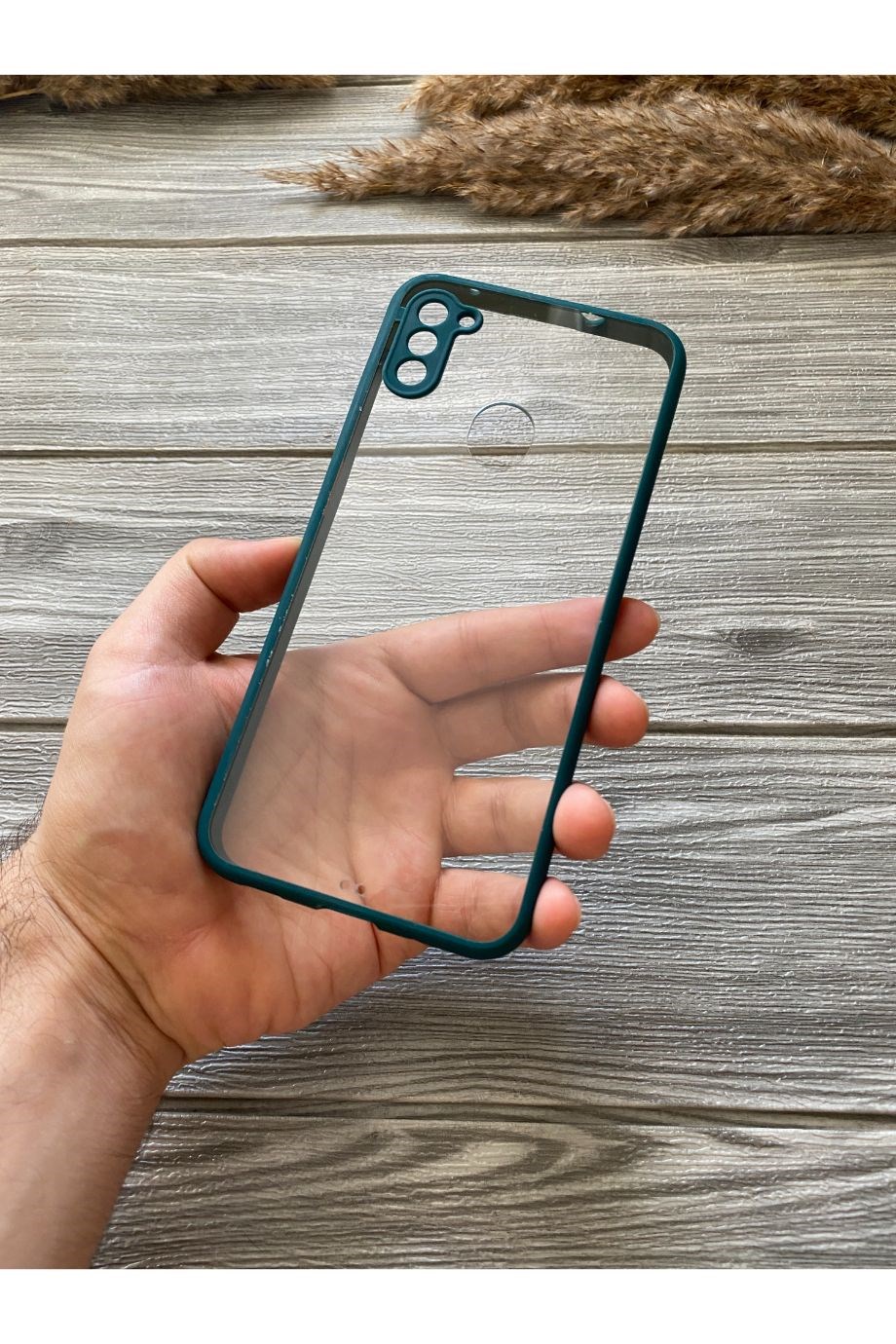 Samsung A11 / M11 Petrol Yeşili Şeffaf Mika Kılıf