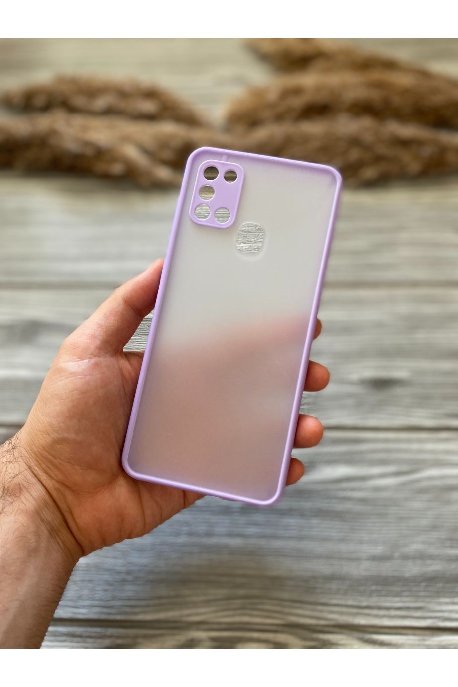 Samsung A21s Lila Kamera Korumalı Buzlu Mika Kılıf