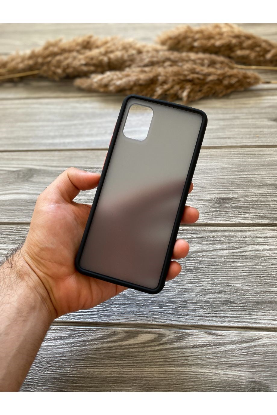 Samsung A31 Siyah Buzlu Mika Kılıf