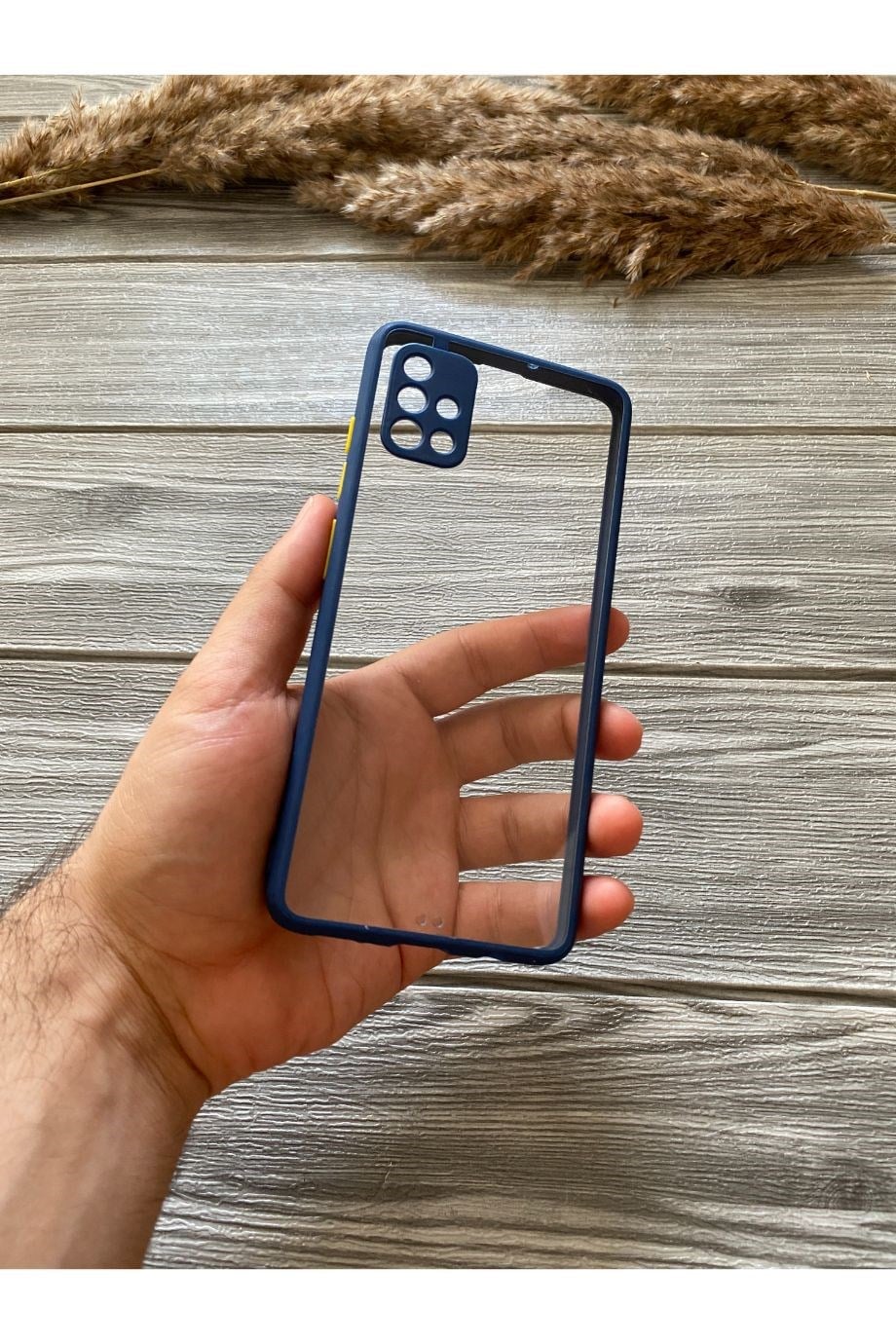 Samsung A51 Lacivert Şeffaf Mika Kılıf