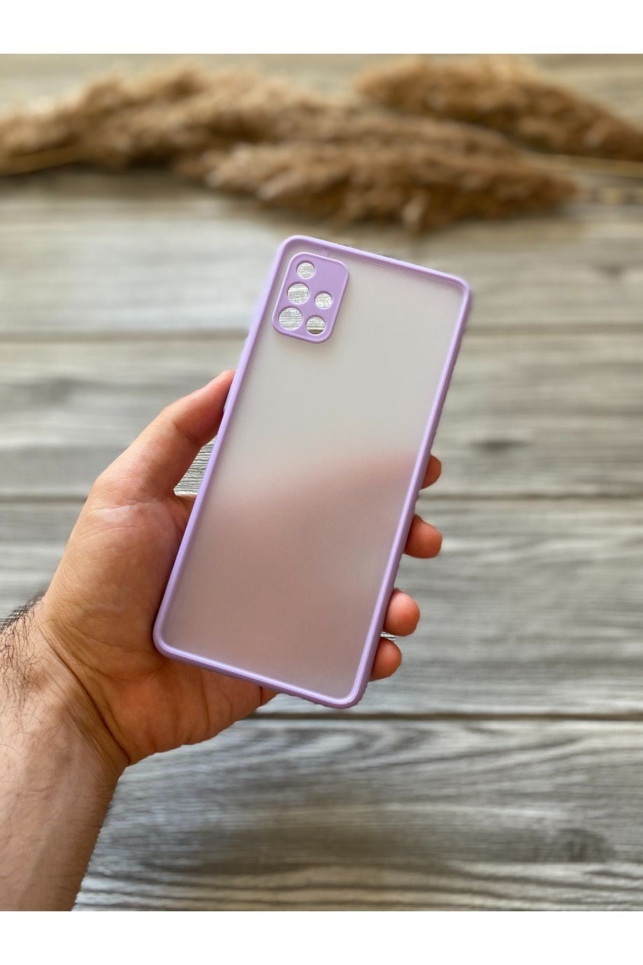 Samsung A51 Lila Kamera Korumalı Buzlu Mika Kılıf
