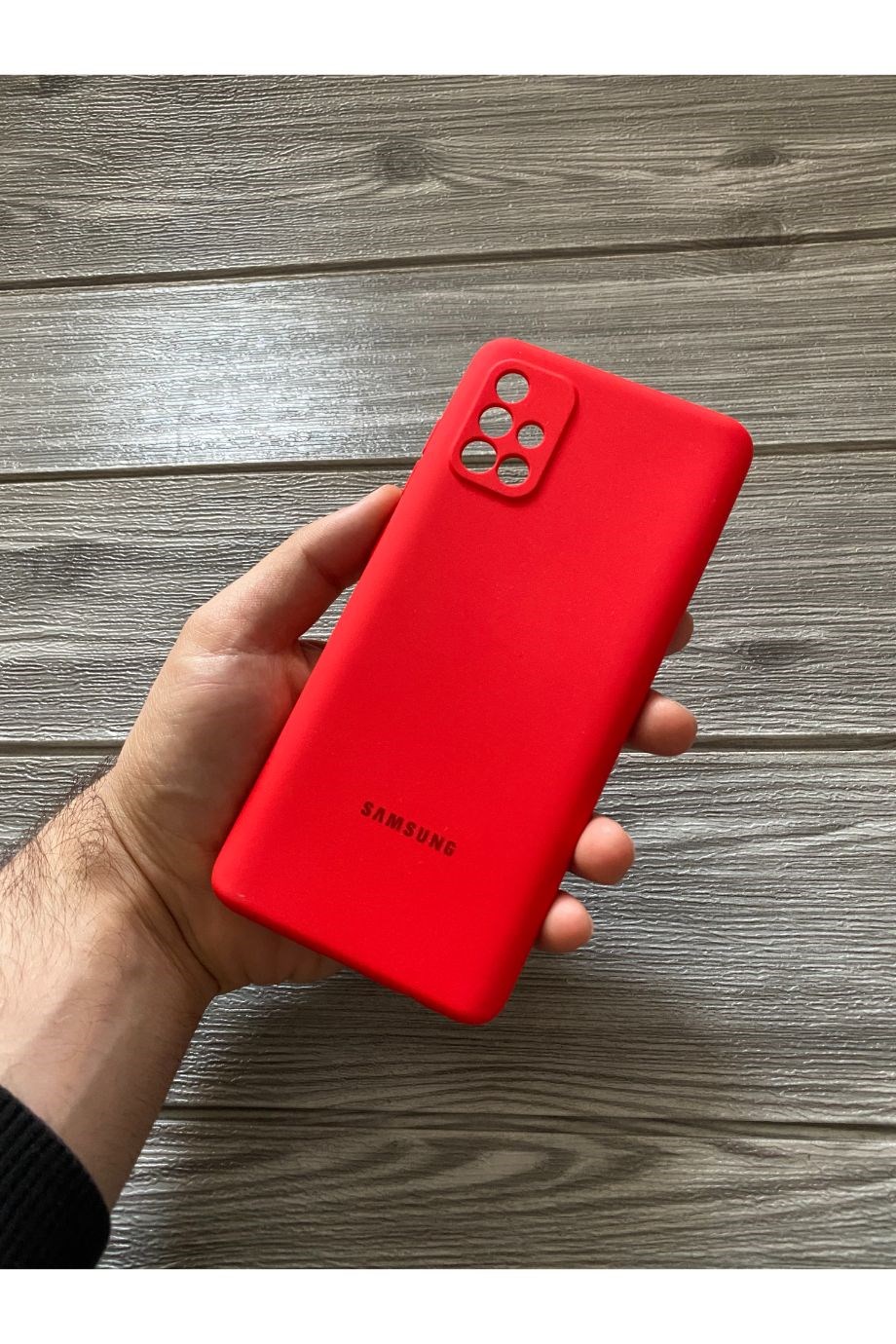 Samsung A71 Kamera Korumalı Logo Lansman Kırmızı