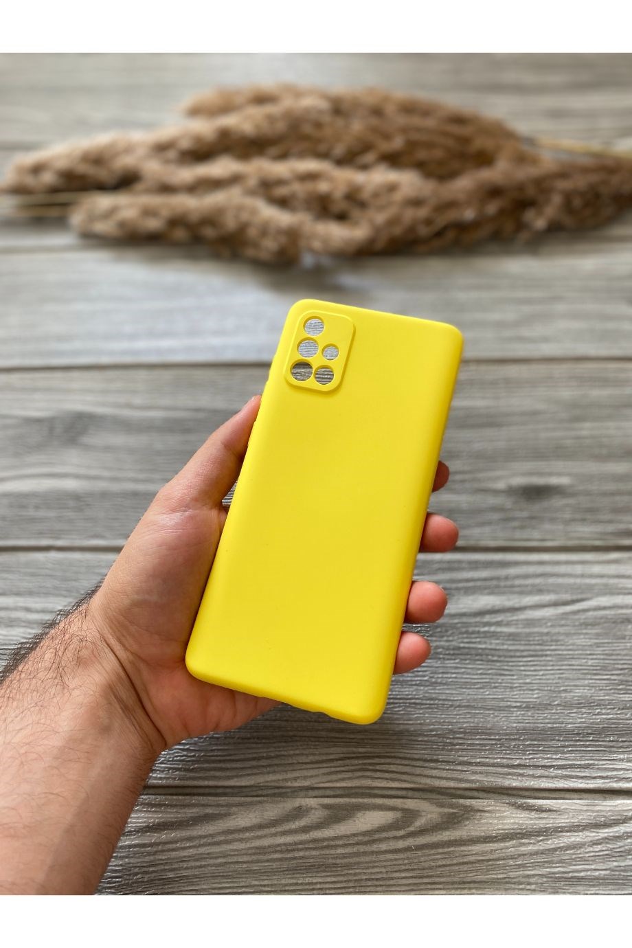 Samsung A71 Sarı Kamera Korumalı Lansman Kılıf