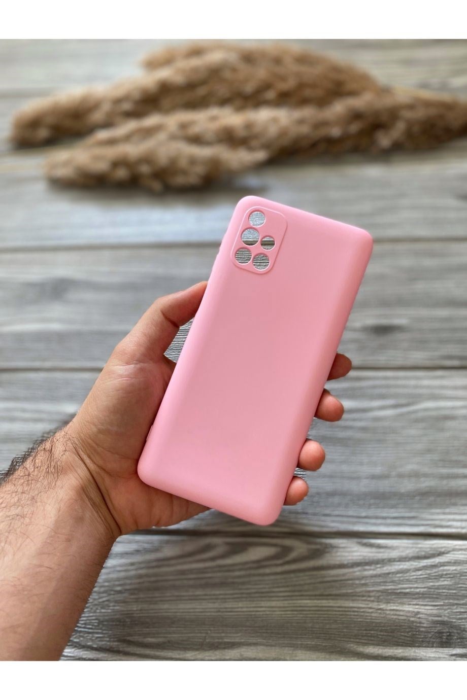 Samsung M51 Pembe Kamera Korumalı Lansman Kılıf
