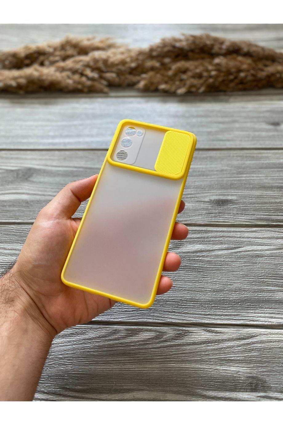 Samsung S20 Fe Sarı Kamera Sürgülü Kılıf