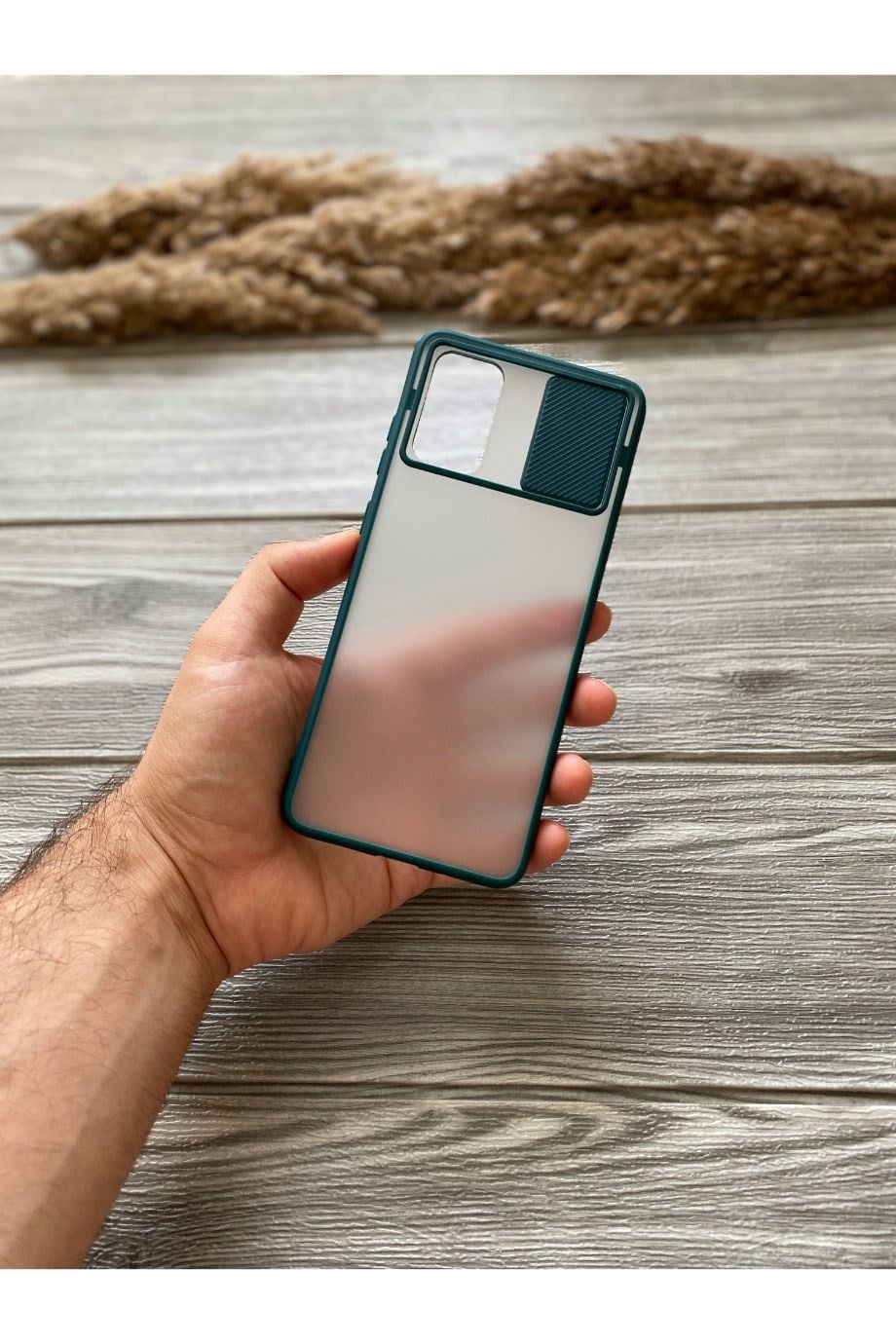 Samsung S20 Plus Petrol Yeşili Kamera Sürgülü Kılıf