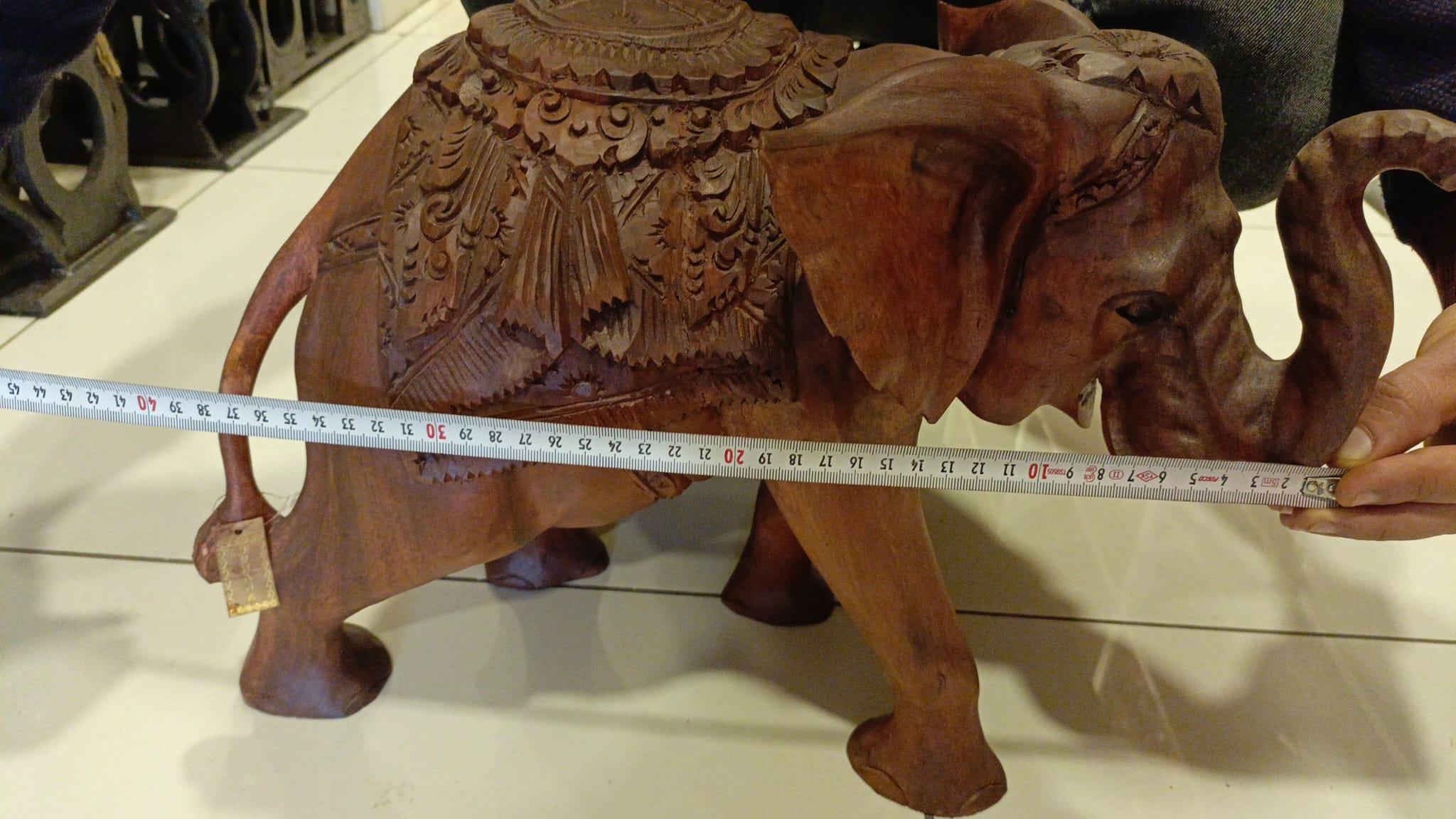 Ahşap Fil Heykel Oymali 30 Cm - Miamantra