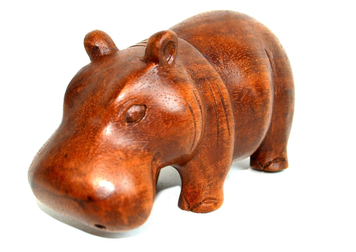 Ahşap Hipopotam / Su aygırı (20 cm)