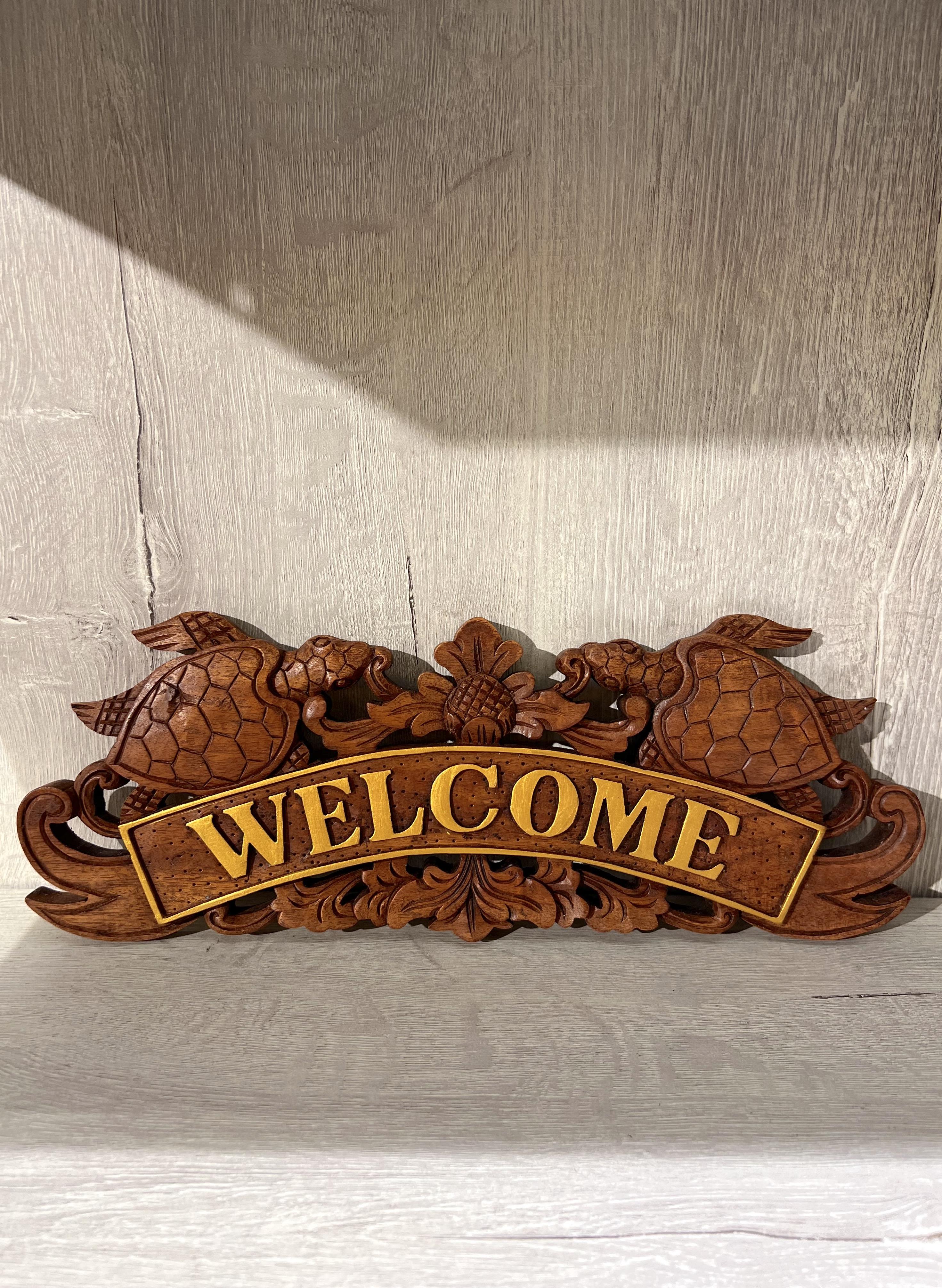 Ahşap Welcome Duvar Yazısı - 40 cm - Miamantra