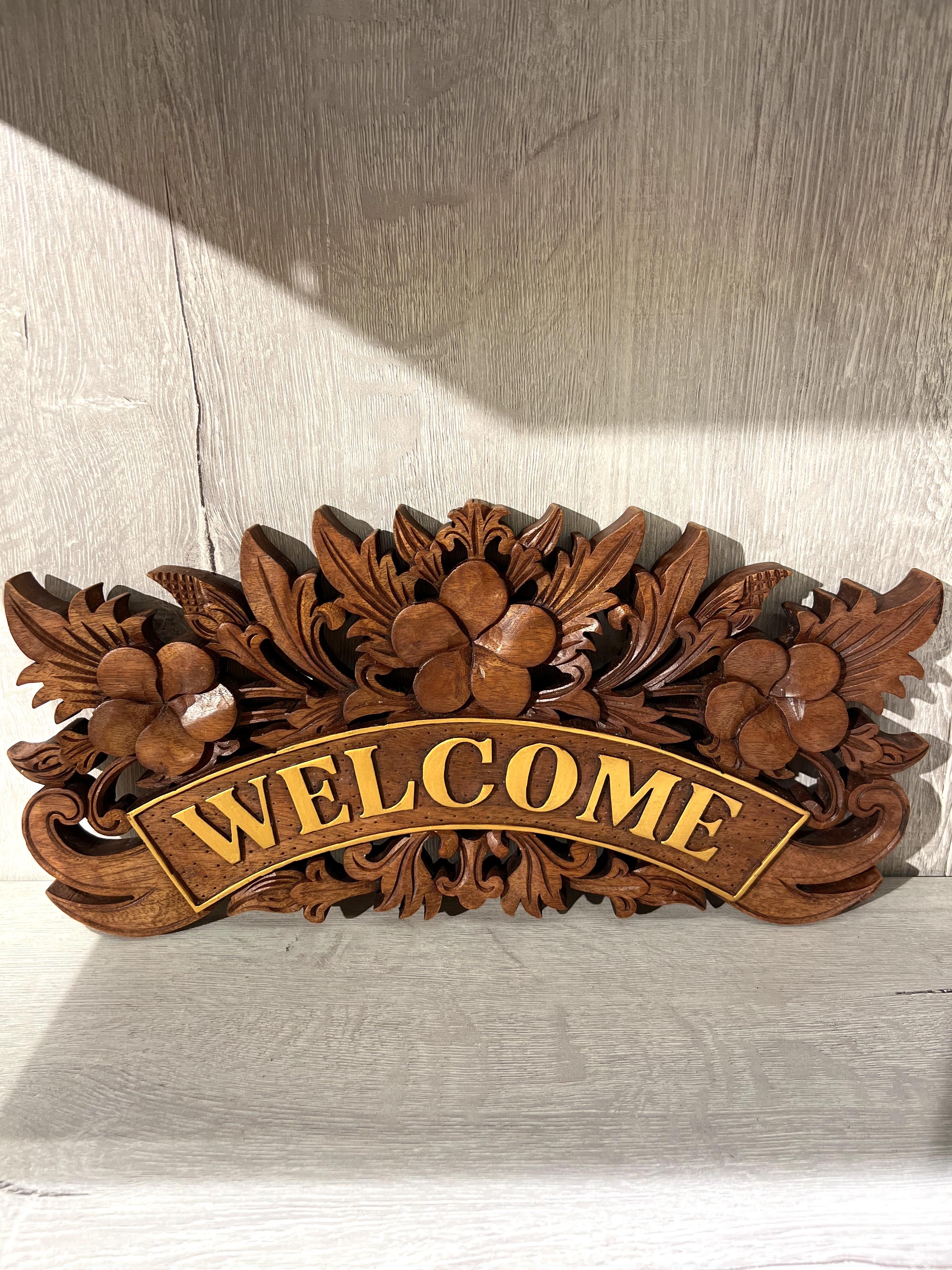 Ahşap Welcome Duvar Yazısı - 40 cm - Model 2 - Miamantra