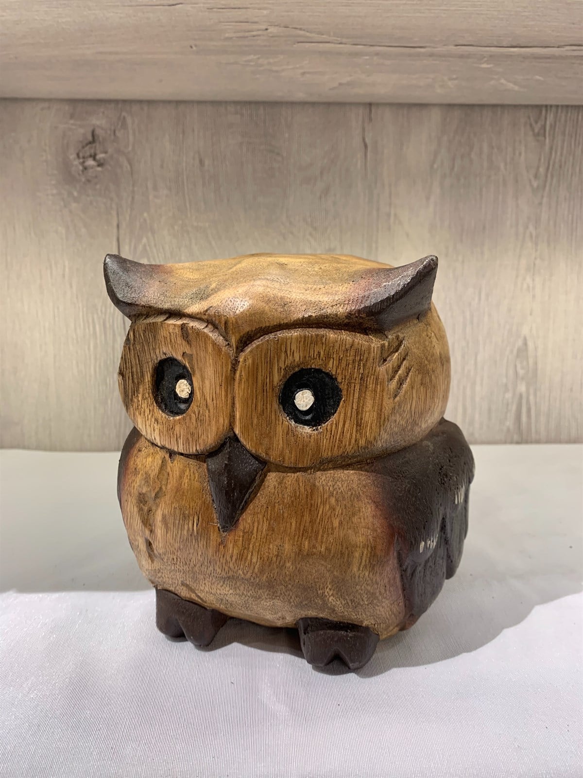 El Yapımı Ahşap Baykuş (17 cm)