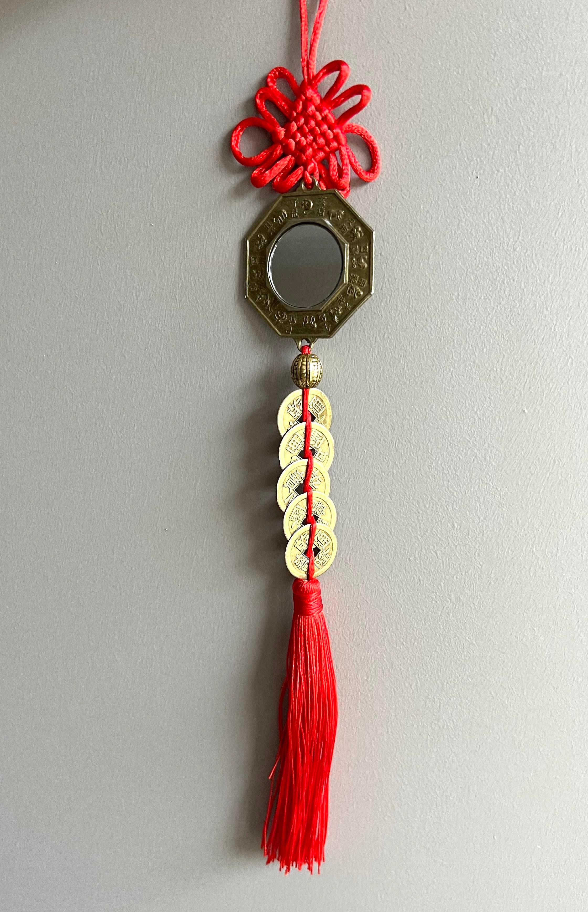 Feng Shui Bereket ve Şans Askılı Zil Dekor Bagua Aynalı  - Miamantra