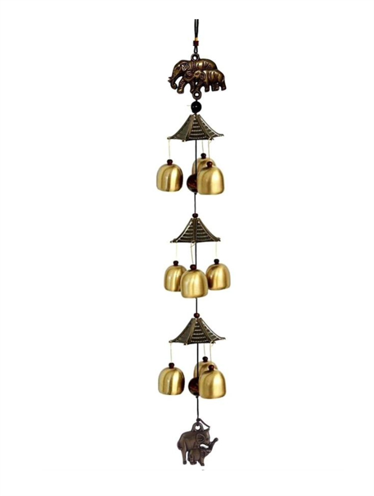 Feng Shui Filler 2 Katlı Metal Rüzgar Çanı - 55 cm uzunluk - Miamantra