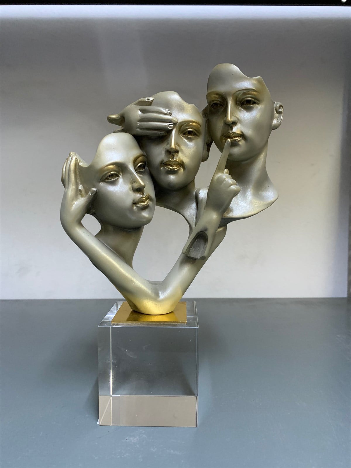 Görmedim Duymadım Bilmiyorum Yüzler - Gold (28 cm)