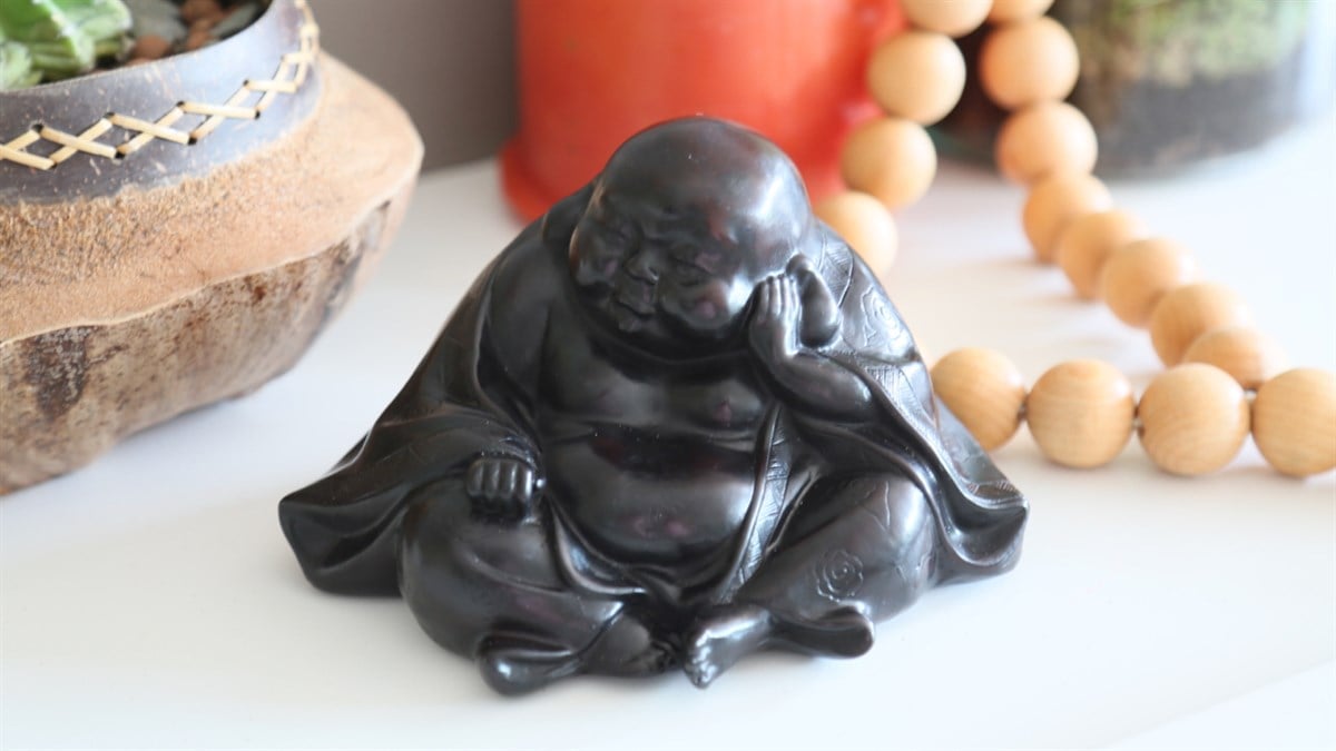 Gülen Reçine Buda Heykelciği Büyük Boy (Milefo) (18 cm * 15 cm * 12 cm)