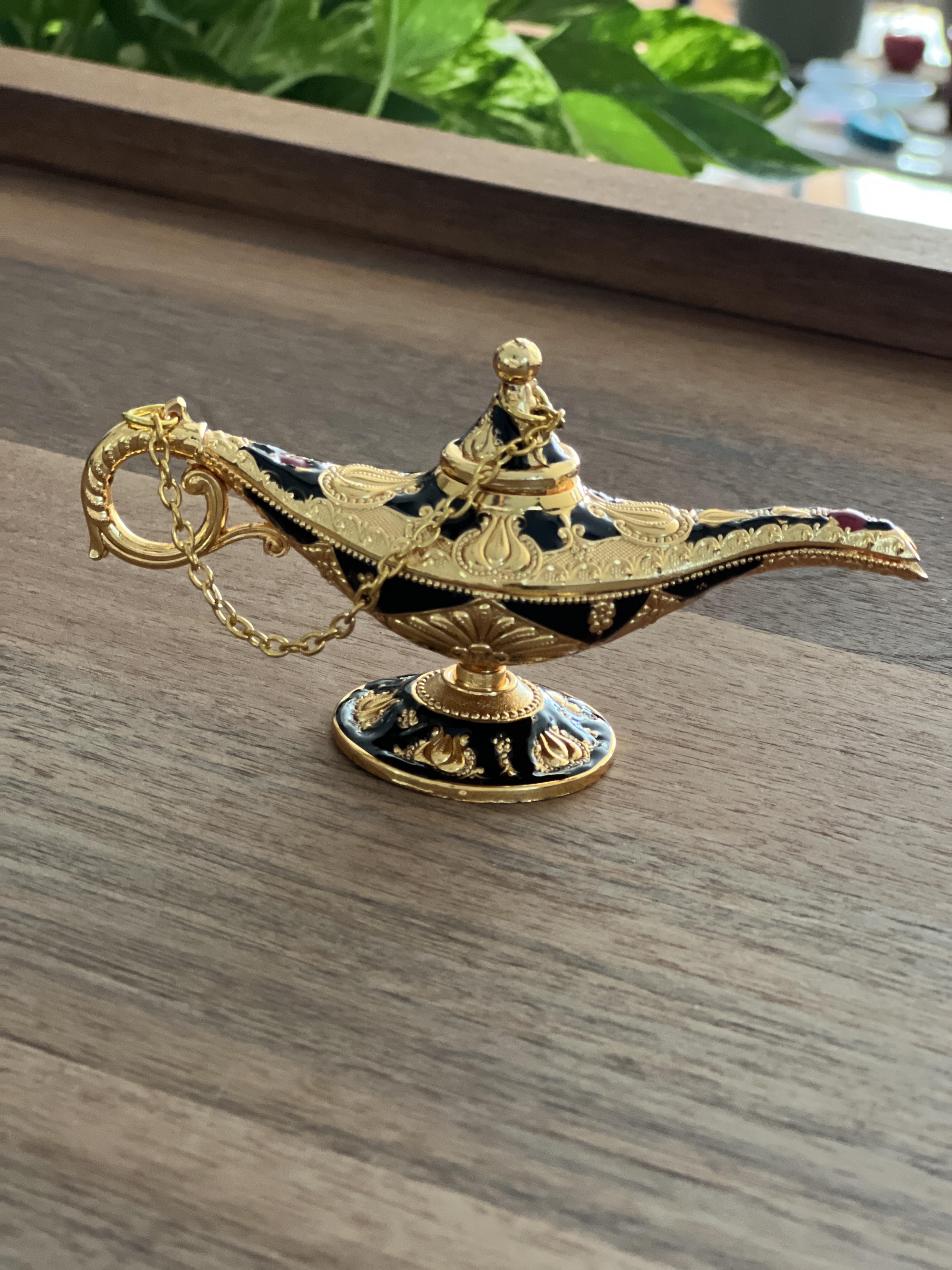 Metal Aladdin Lambası Rekli 12X6 Cm Mücevherlik / Dekoratif Biblo - Miamantra