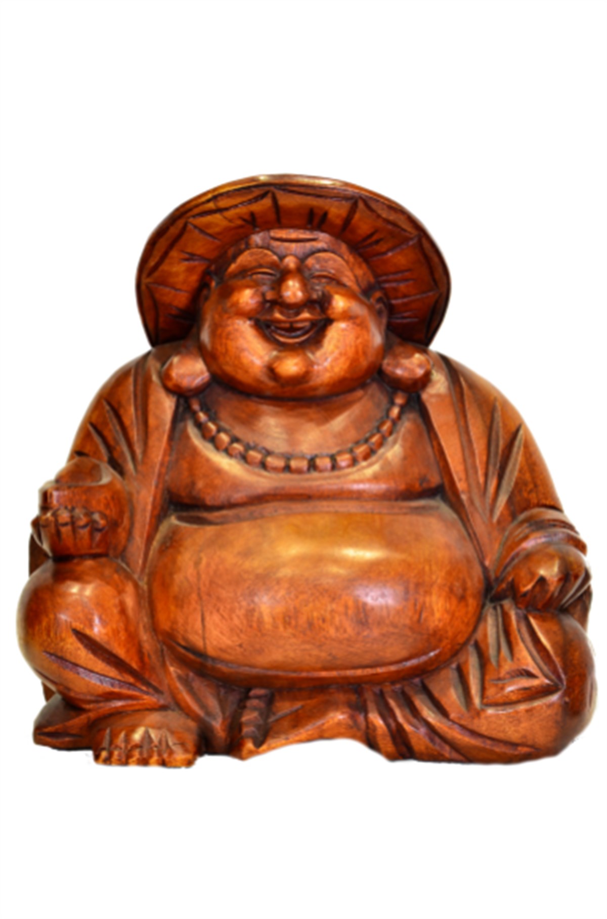 Şapkalı Gülen Buda Heykelciği (Büyük Boy 30 cm) - Miamantra