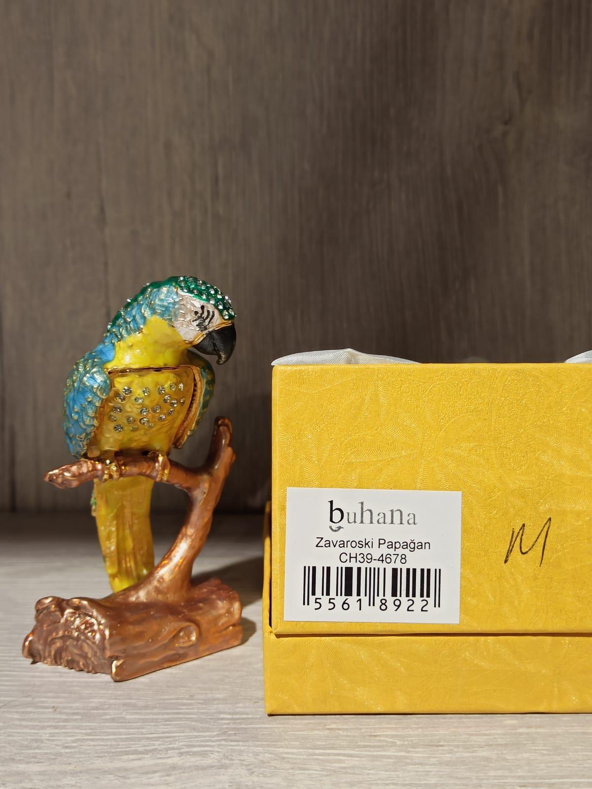 Swarovski Taşlı Papağan Mücevherlik / Dekoratif Biblo - Miamantra