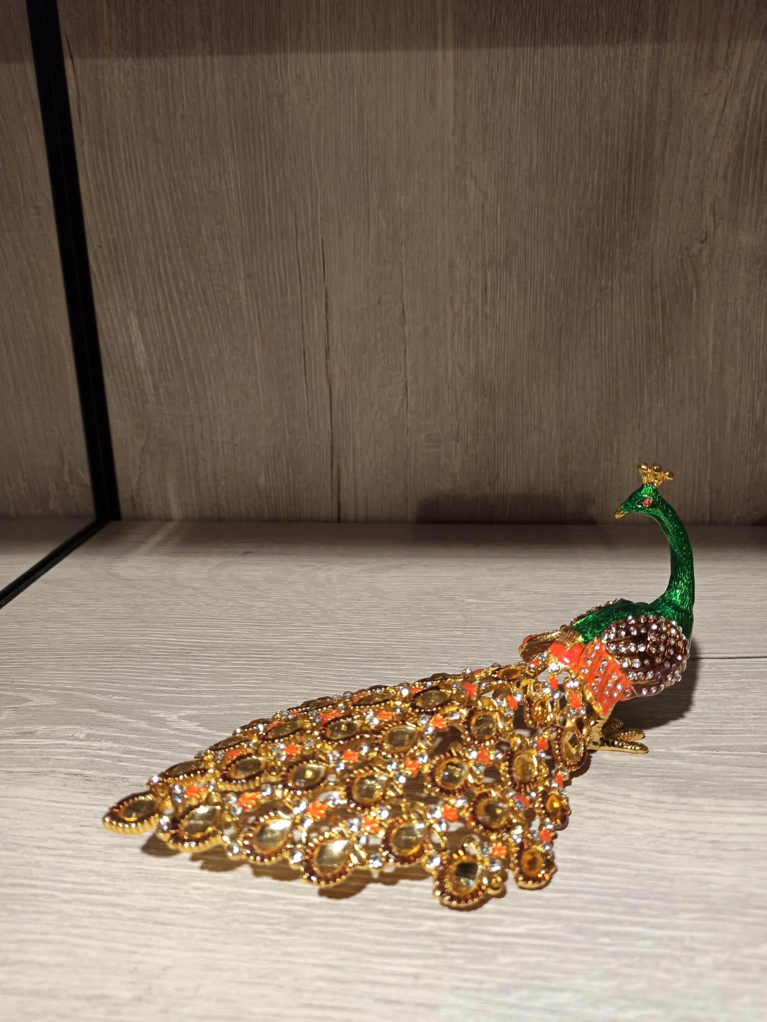 Swarovski Taşlı Tavus Kuşu Mücevherlik / Dekoratif Biblo - Miamantra