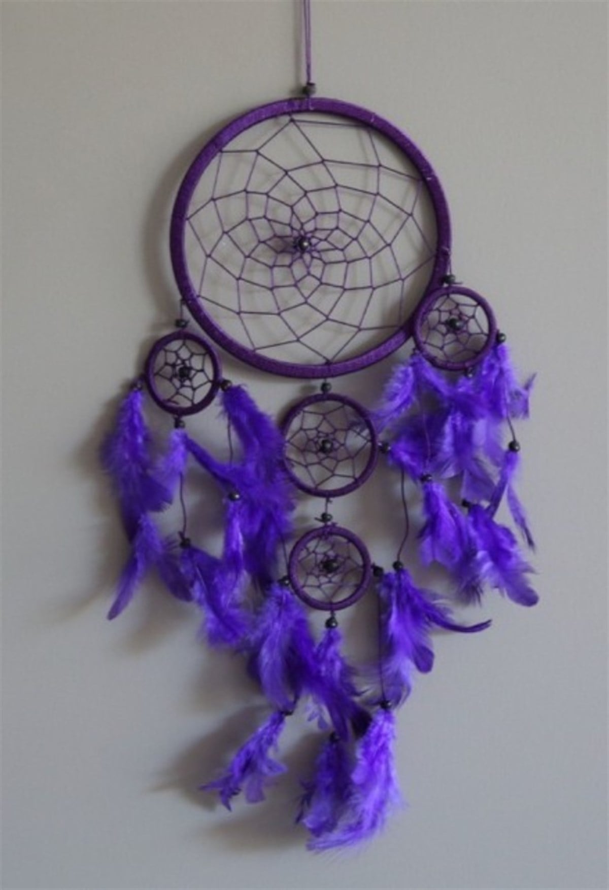 Üç Gözlü Mor Rüya Kapanı / Dreamcatcher (16,5 cm çap) - Miamantra