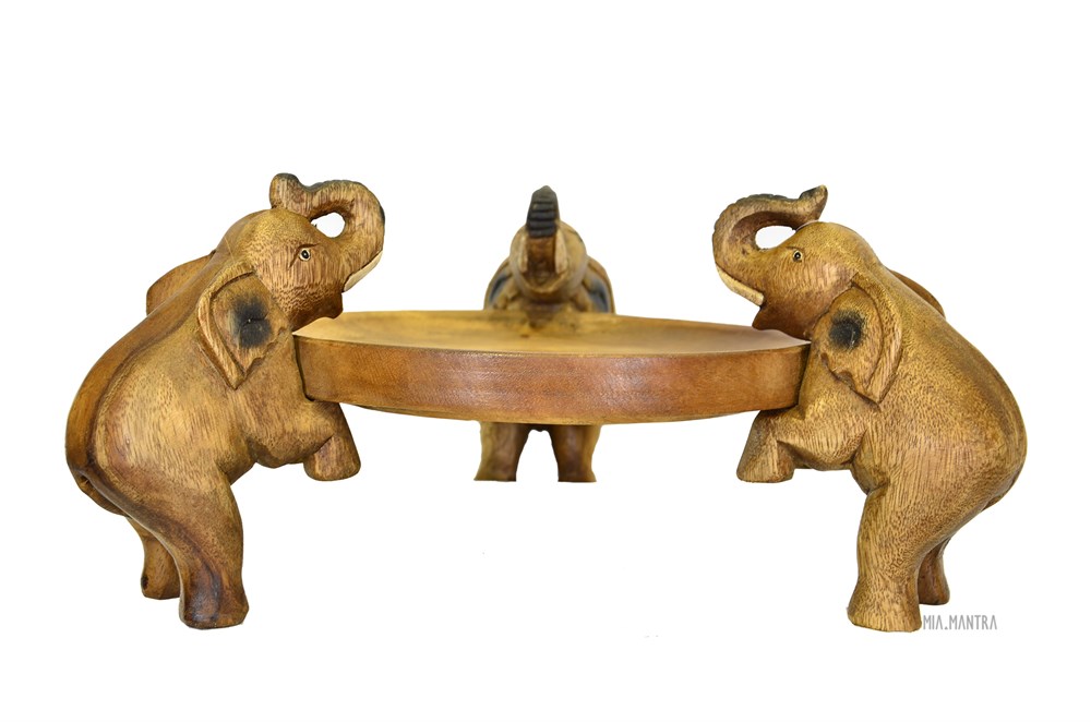 Üçlü Filli Tepsi/Çerezlik/Sehpa (Çap: 29 cm)