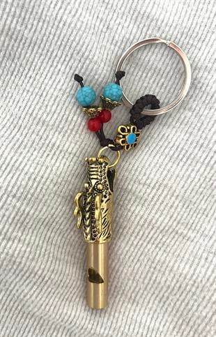 Feng Shui Ejderha Şeklinde Düdük Bereket ve Şans Kedisi Anahtarlığı (Ses Çıkarır Düdük) - Miamantra