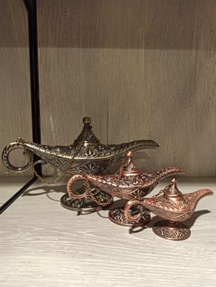 Metal Aladdin Lambası 16X8.5 Cm Mücevherlik / Dekoratif Biblo - Miamantra