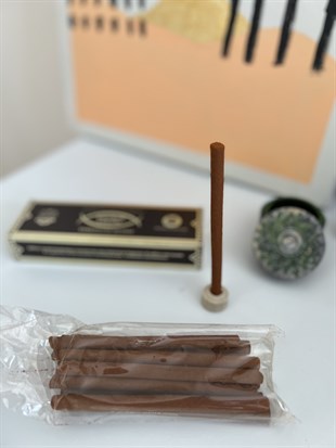 Safran Sandal Bambusuz Kalın Çubuk Tütsü - Premium Kalite - Ayurvedic Incense