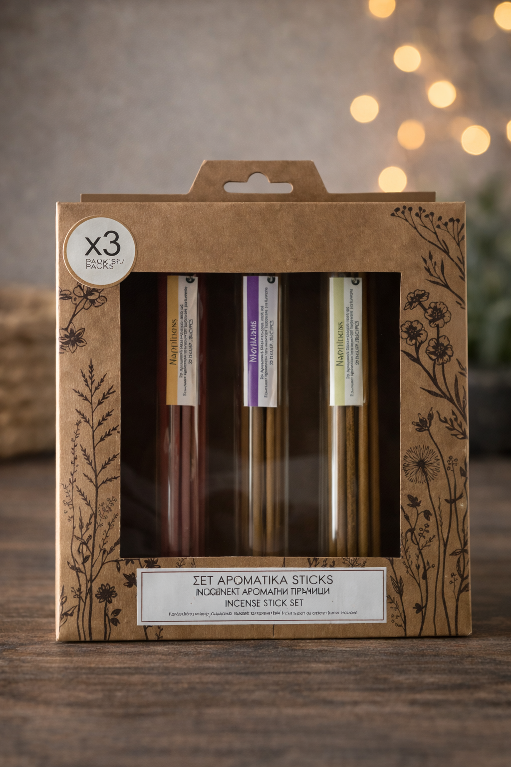 3'Lü Set Tüp Şeklinde Kutulu Çubuk Tütsü Seti (Mutluluk - Iyi Hissetme - Meditasyon Temalı) - Miamantra