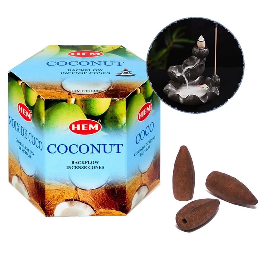 6 Adet Hindistan Cevizi Cocunut Kokulu Geri Akış Tütsü (6'Lı) - Miamantra