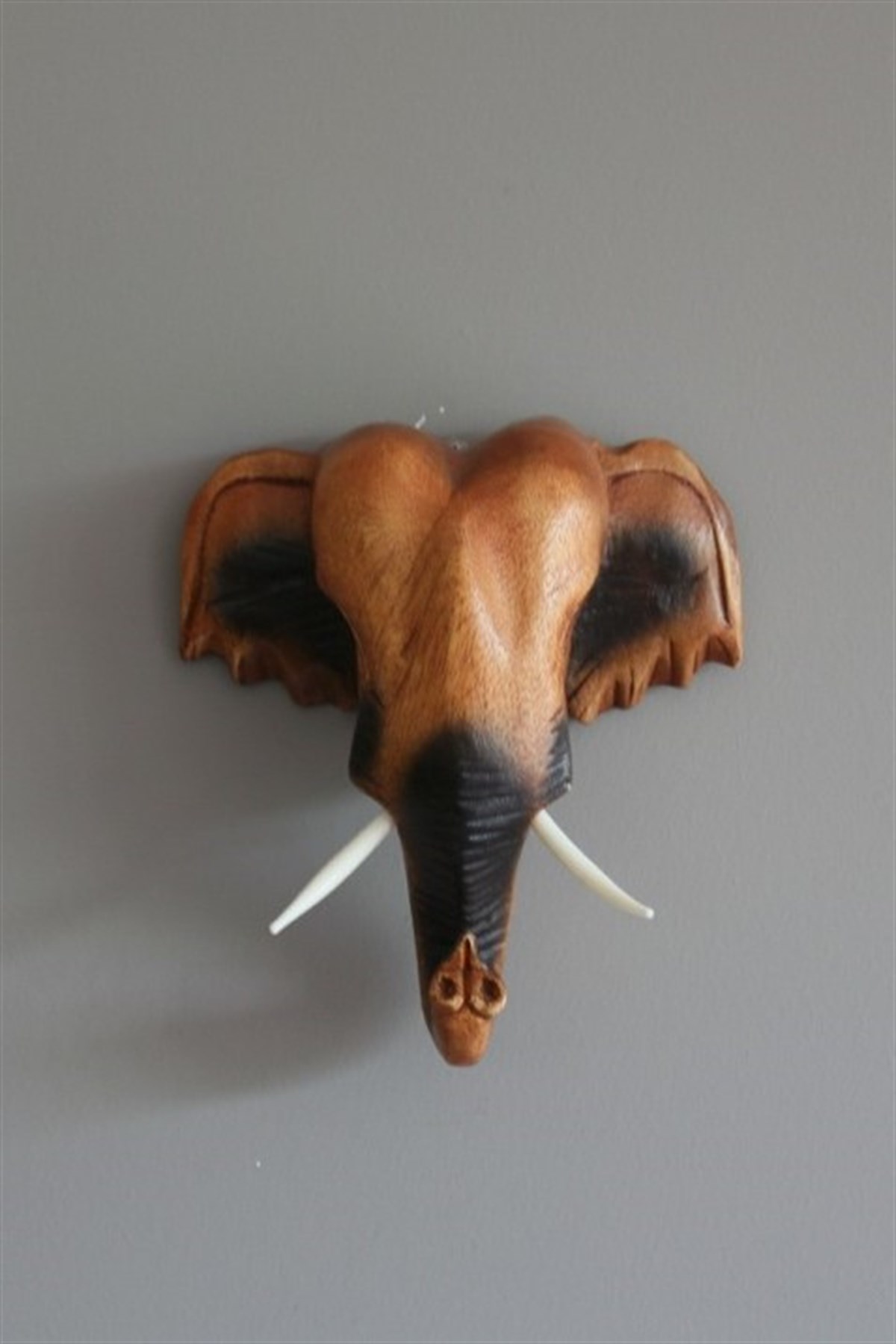 Afrika Fili Ahşap Duvar Dekoru (17 cm) / Mask - Miamantra