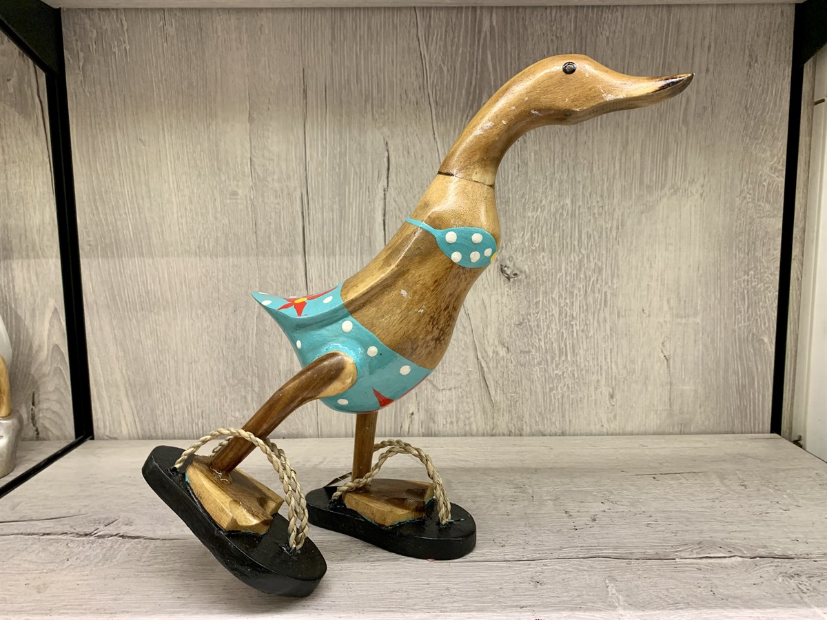 Ahşap Bikinili Ördek /Tatilci Ördek (27 cm)