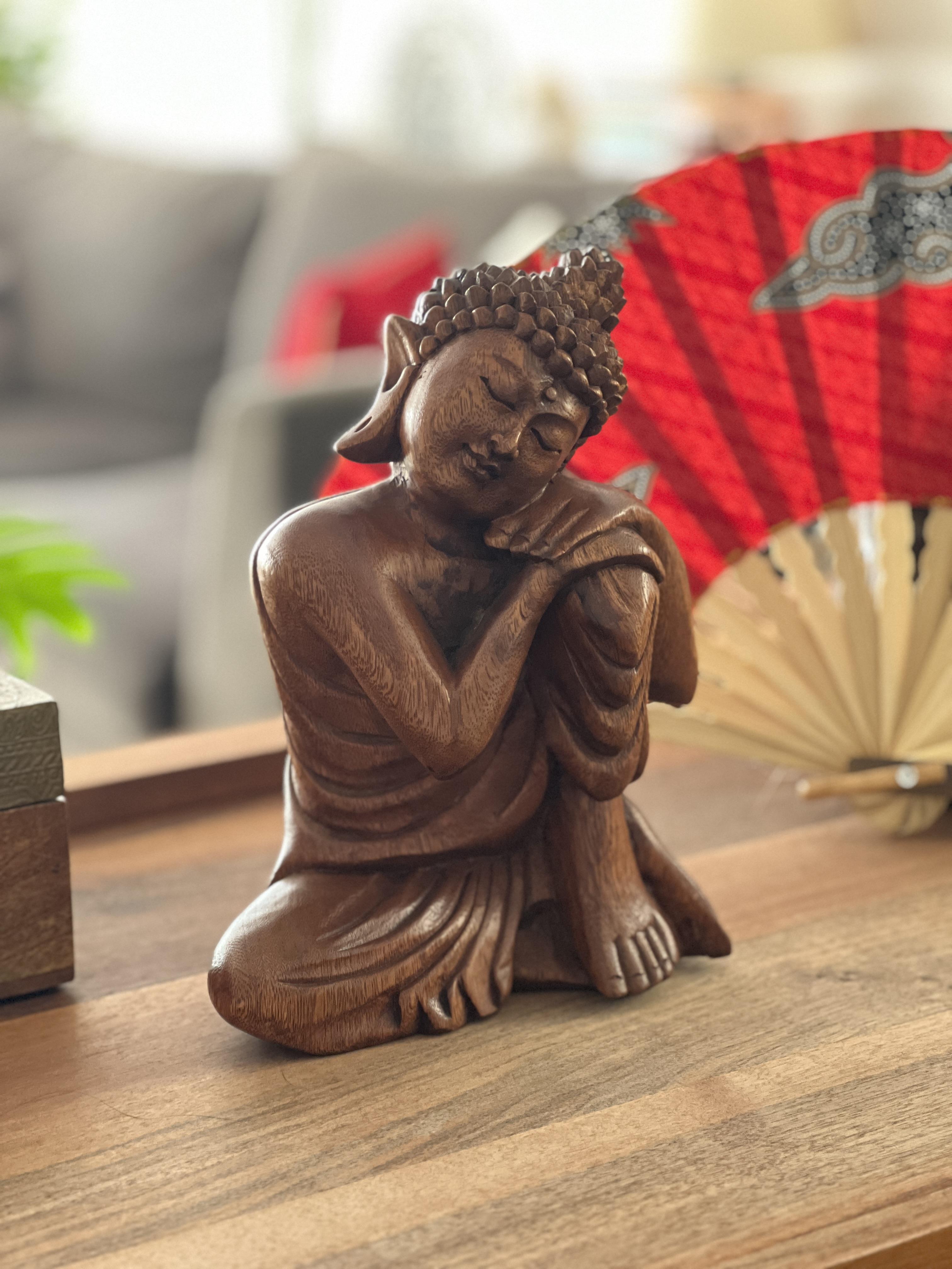 Ahşap Buda Heykeli 25 Cm - Dinginlik - Miamantra