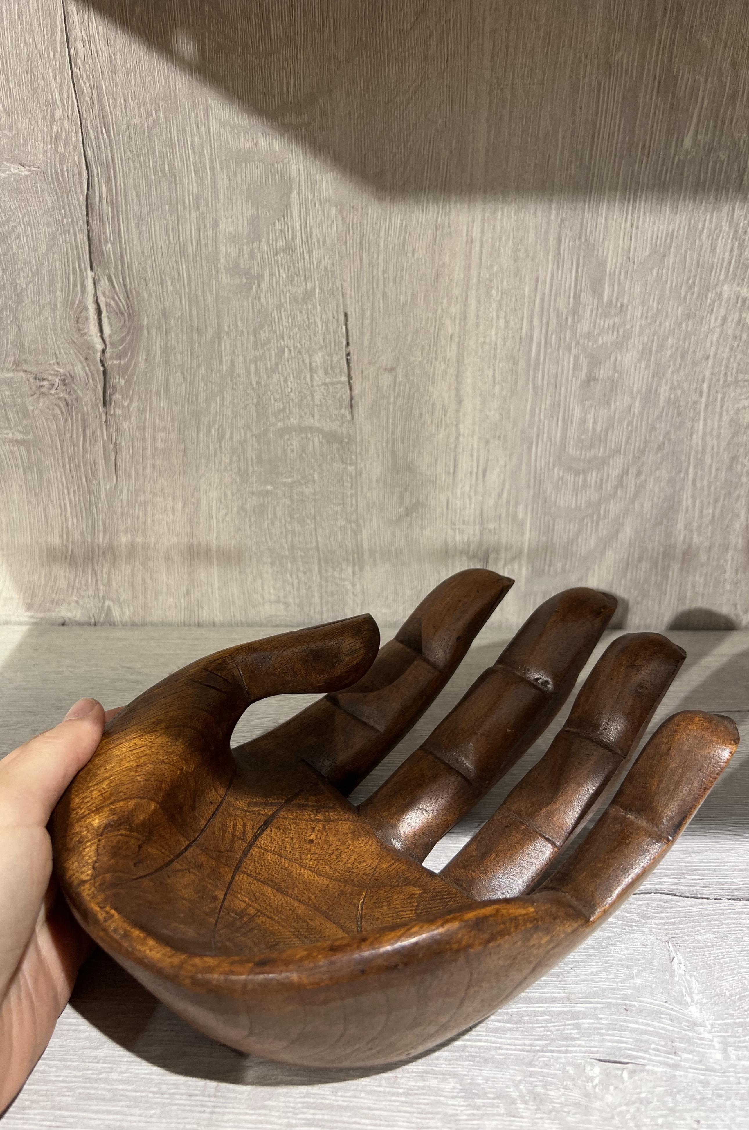 Ahşap El Şeklinde Çerezlik /Sunumluk - 25 cm - Model 2 - Miamantra