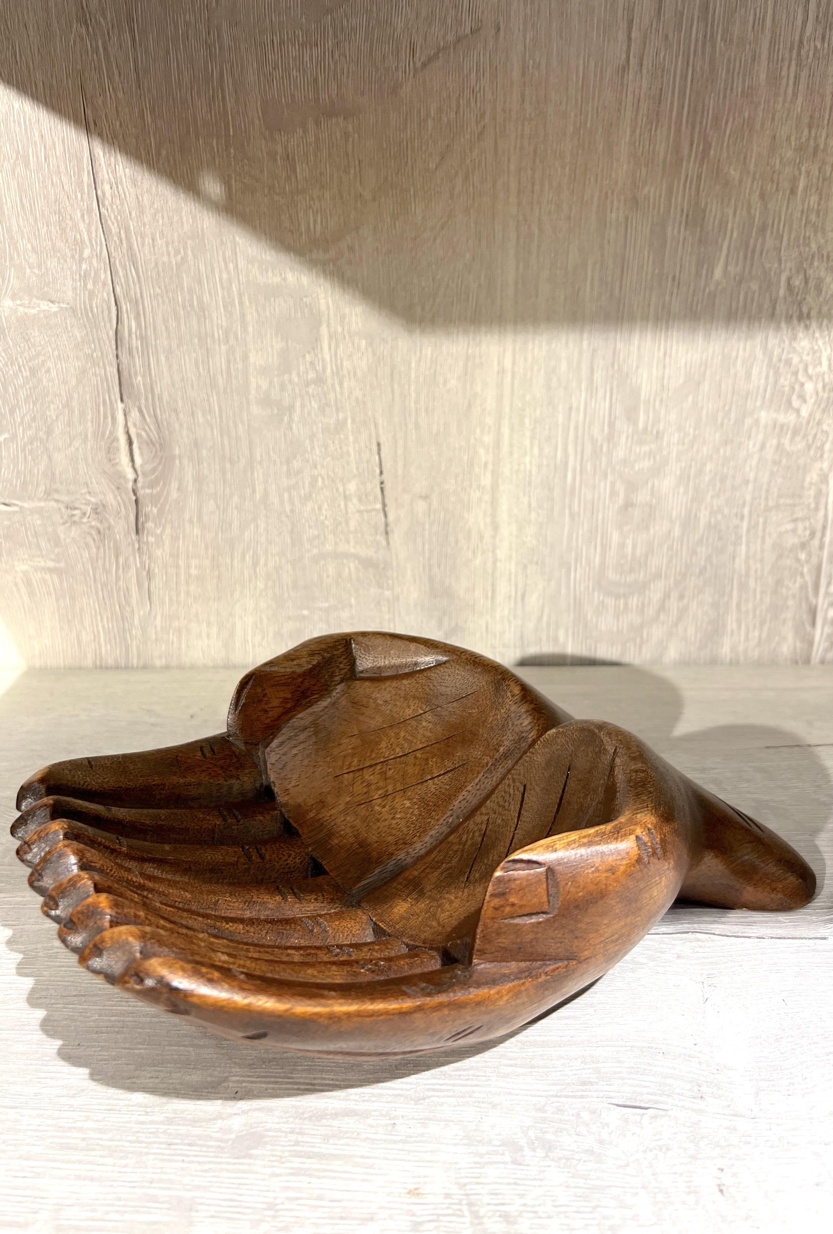 Ahşap El Şeklinde Çerezlik /Sunumluk - 25 cm - Model 1 - Miamantra