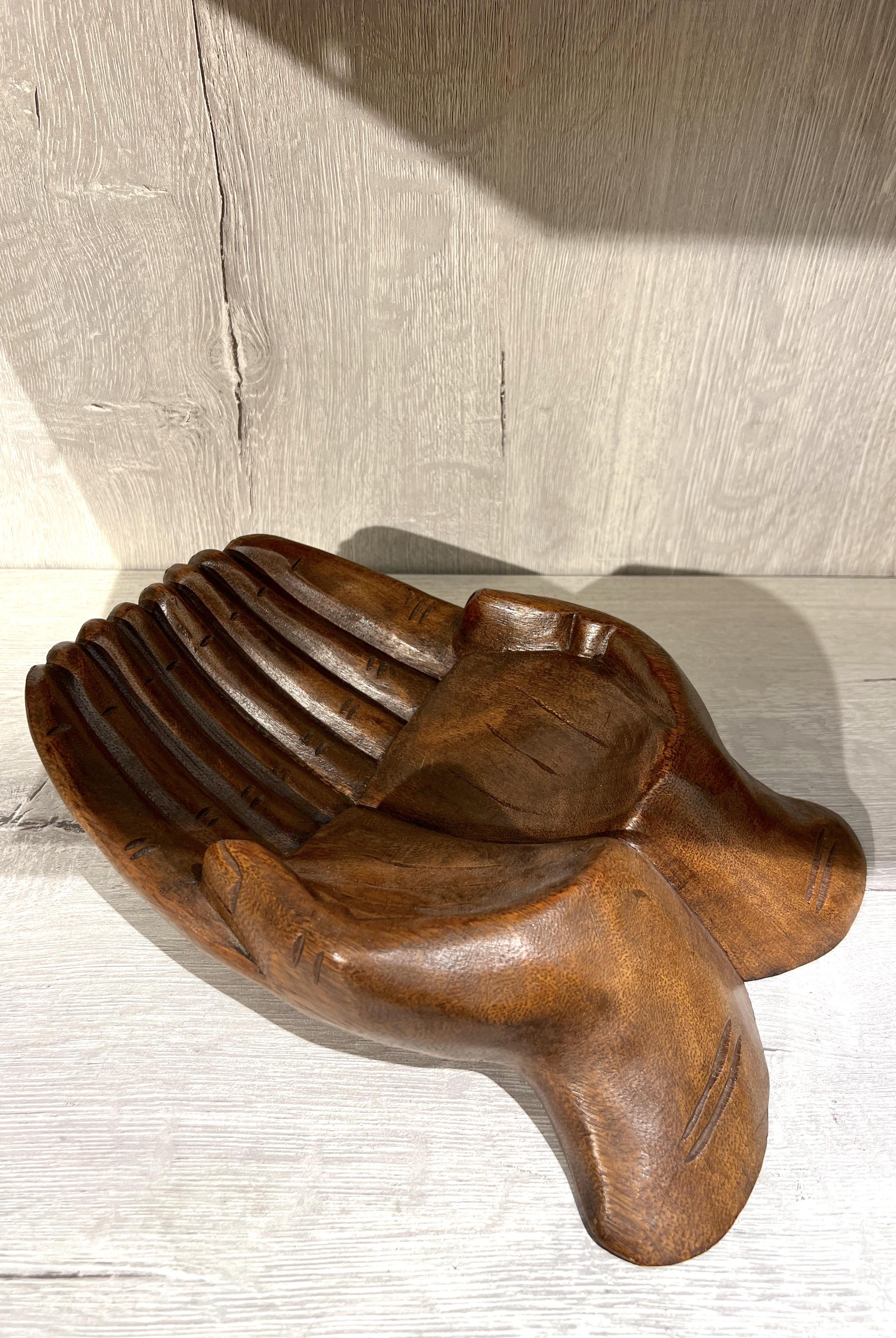 Ahşap El Şeklinde Çerezlik /Sunumluk - 30 cm - Miamantra