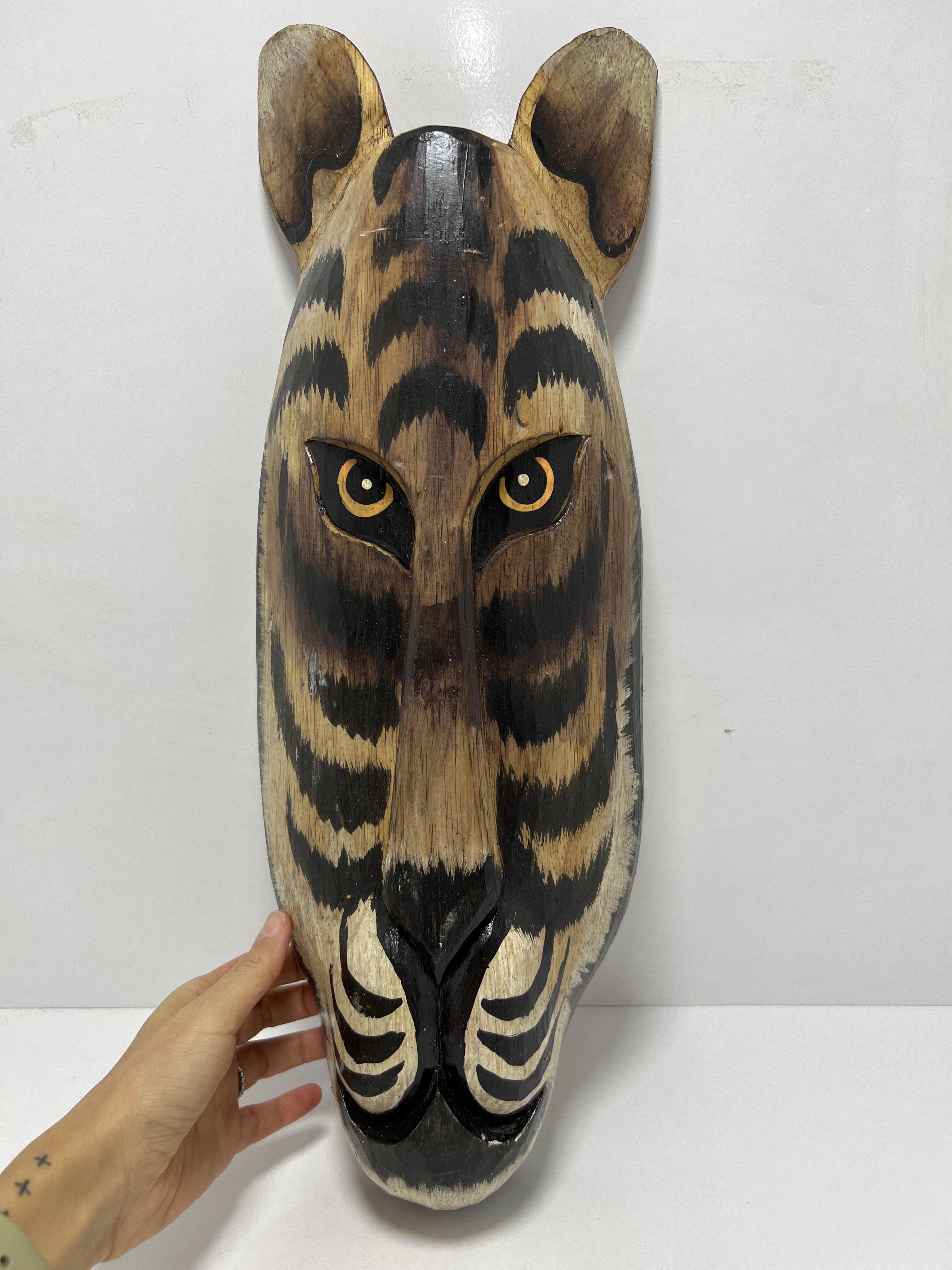 Ahşap Kaplan Maske 50 Cm - Miamantra