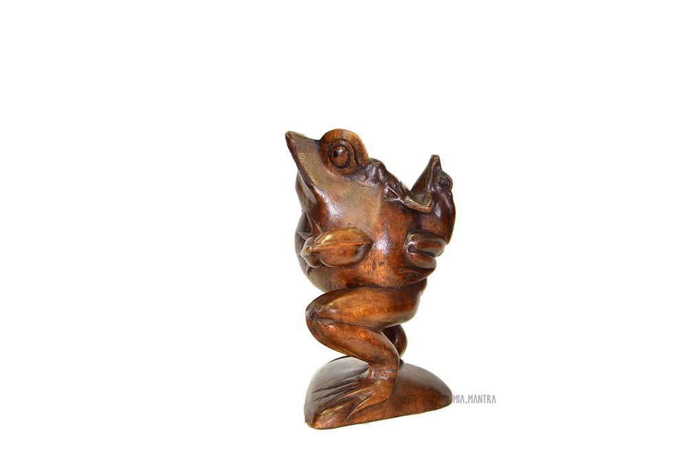 Anne Çocuk Kurbağa Heykelciği (28 cm)