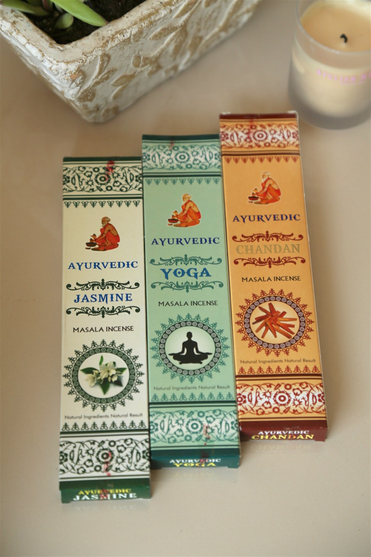 Ayurvedic Tütsü Seti (3lü Set) - Chandan - Yasemin - Yoga - Miamantra