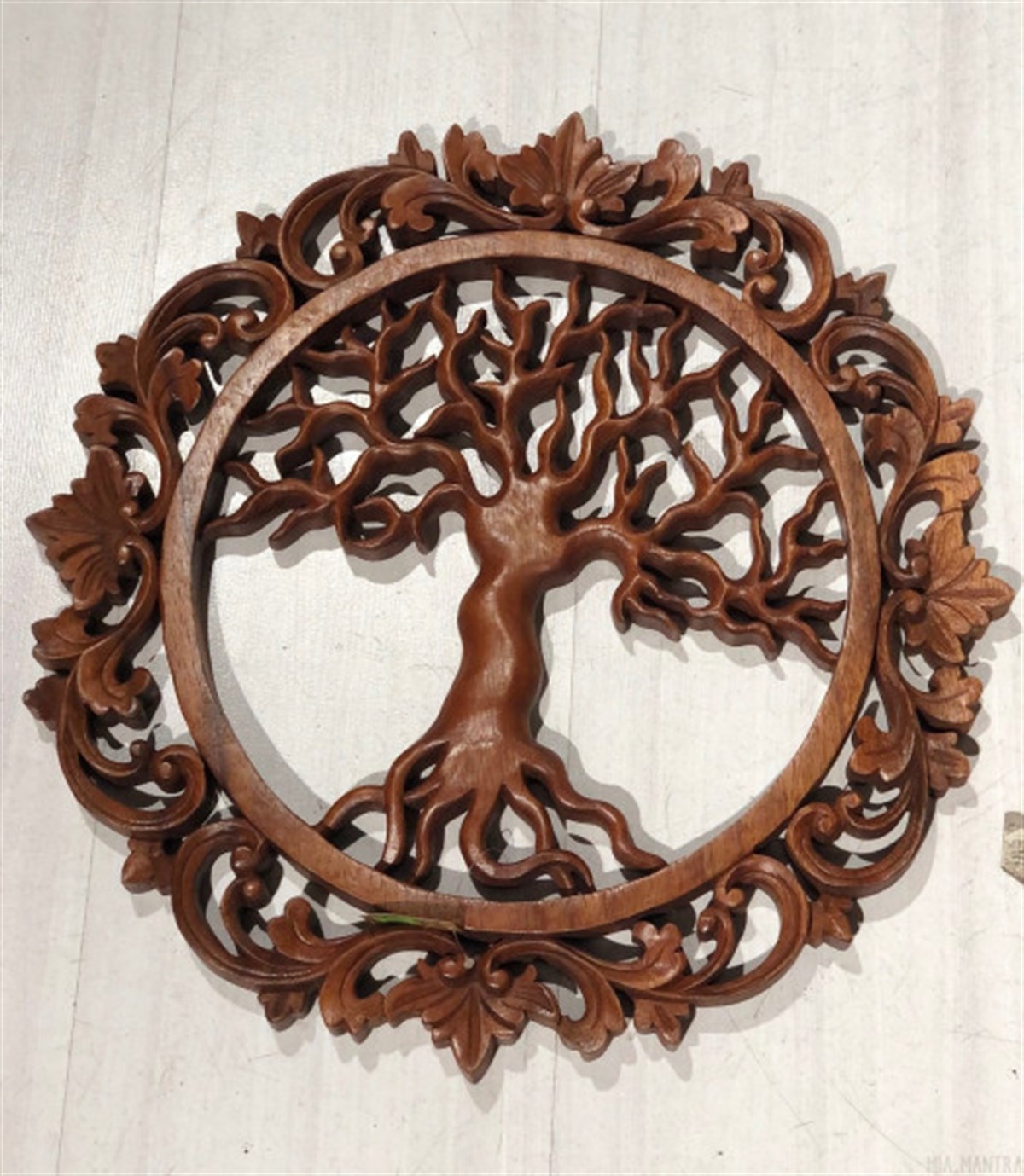 El Oyması Ahşap Hayat Ağacı Pano - 40 cm