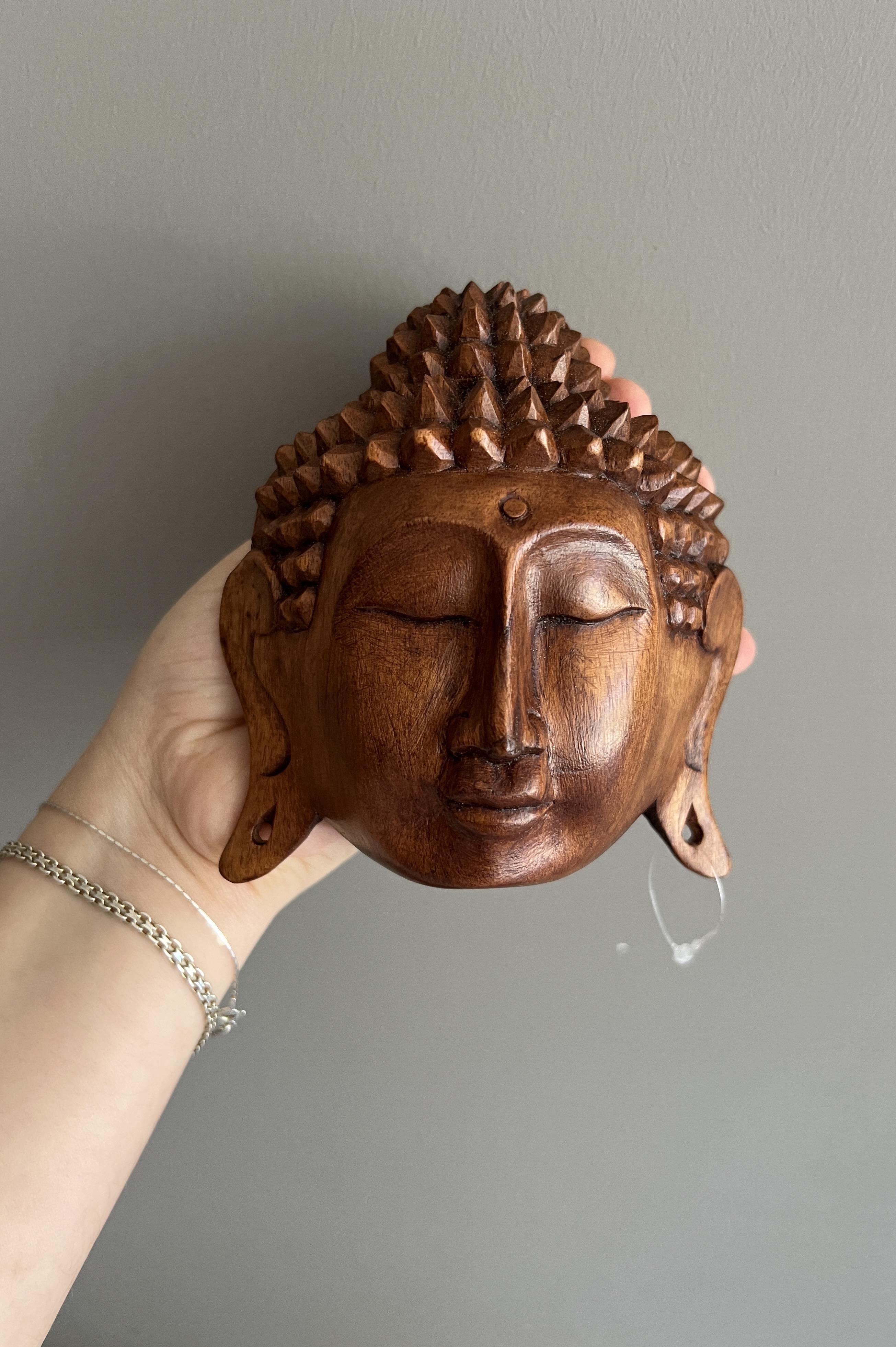 El Yapımı Buda Duvar Dekoru/Asılabilir Maske - 10 Cm - Miamantra