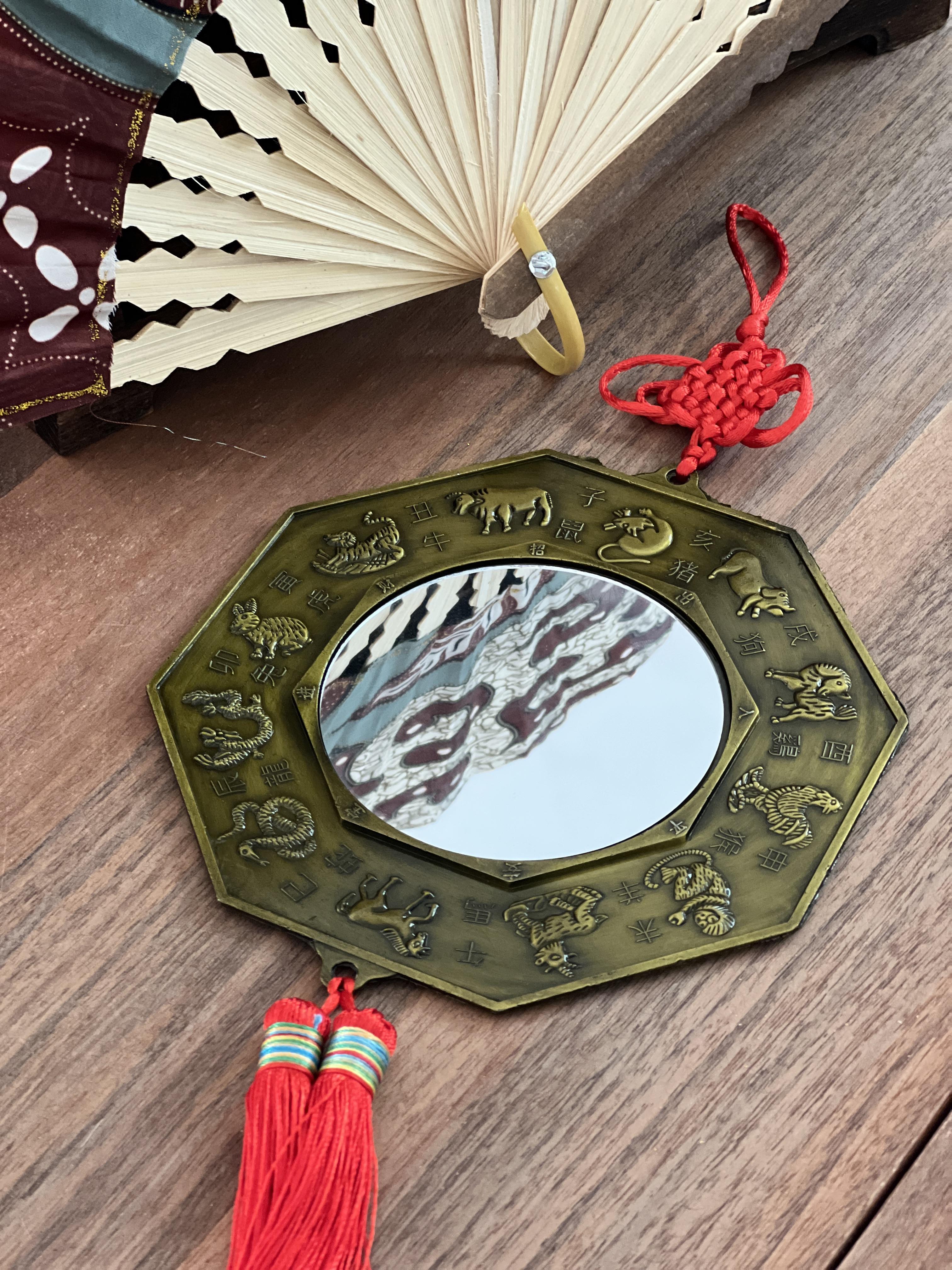 Feng Shui Bagua Burç Sembollü Ayna Duvar Dekoru Büyük Boy - Miamantra