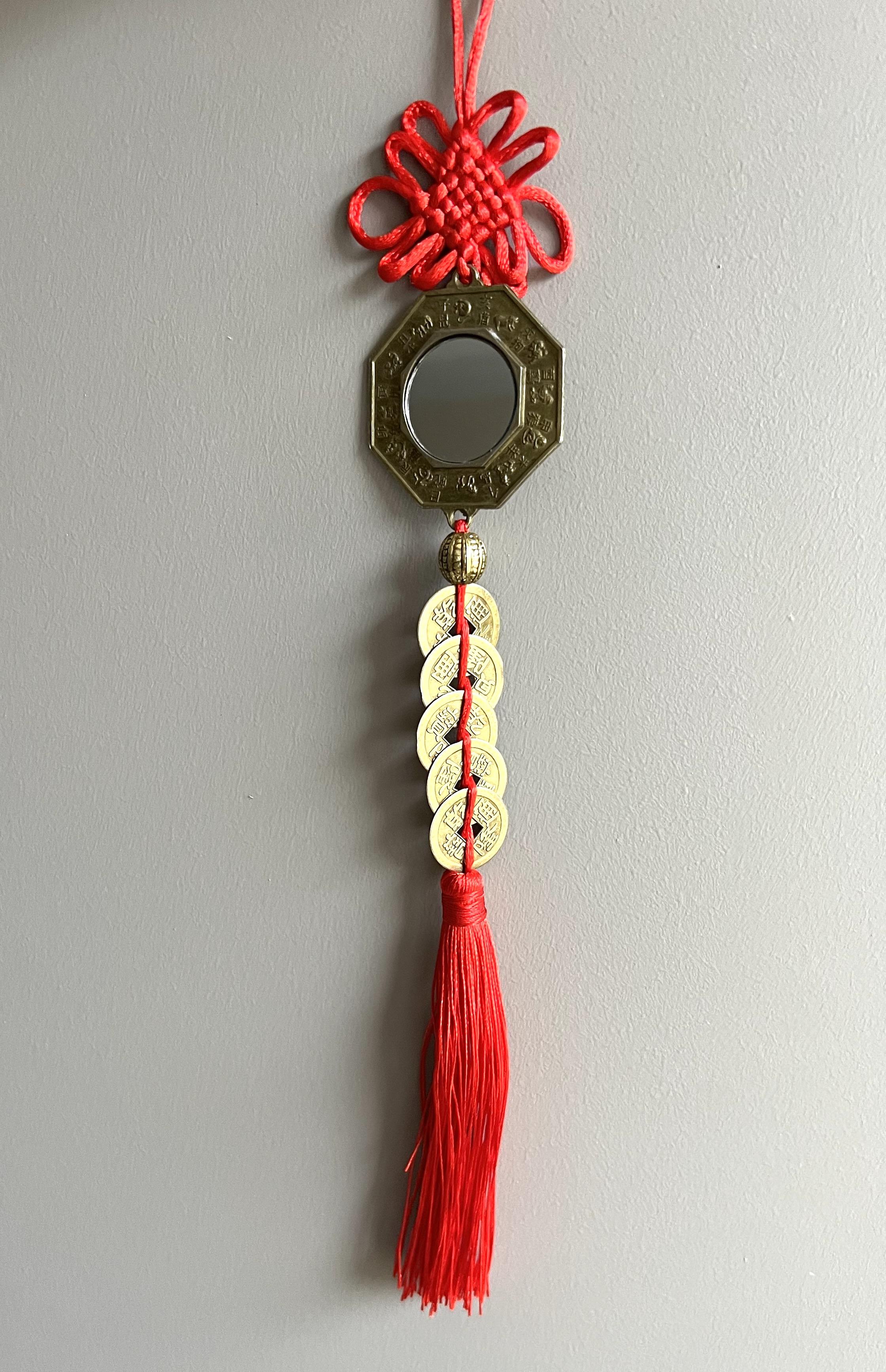 Feng Shui Bereket ve Şans Askılı Zil Dekor Bagua Aynalı  - Miamantra