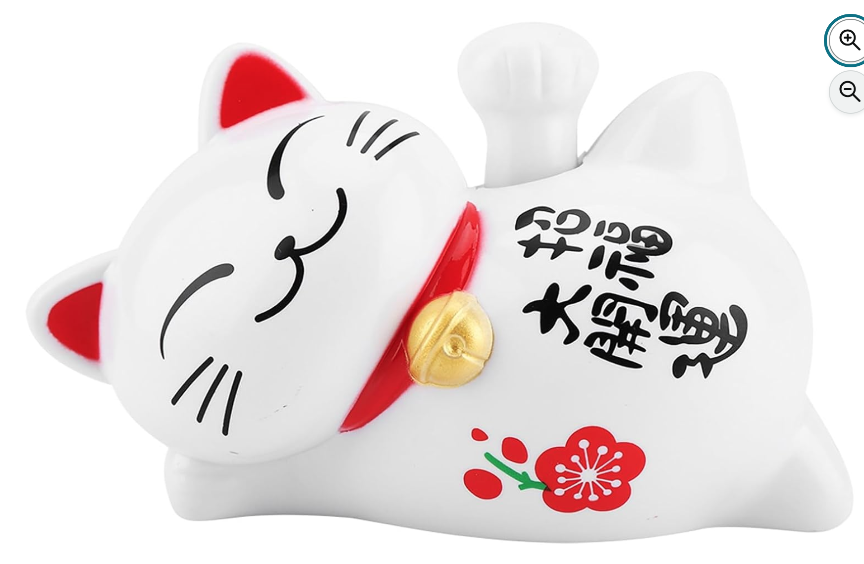 Feng Shui Yan Yatmış Pati Sallayan Bereket ve Şans Kedisi Maneki Neko - Güneş Enerjili - 10 cm - Miamantra