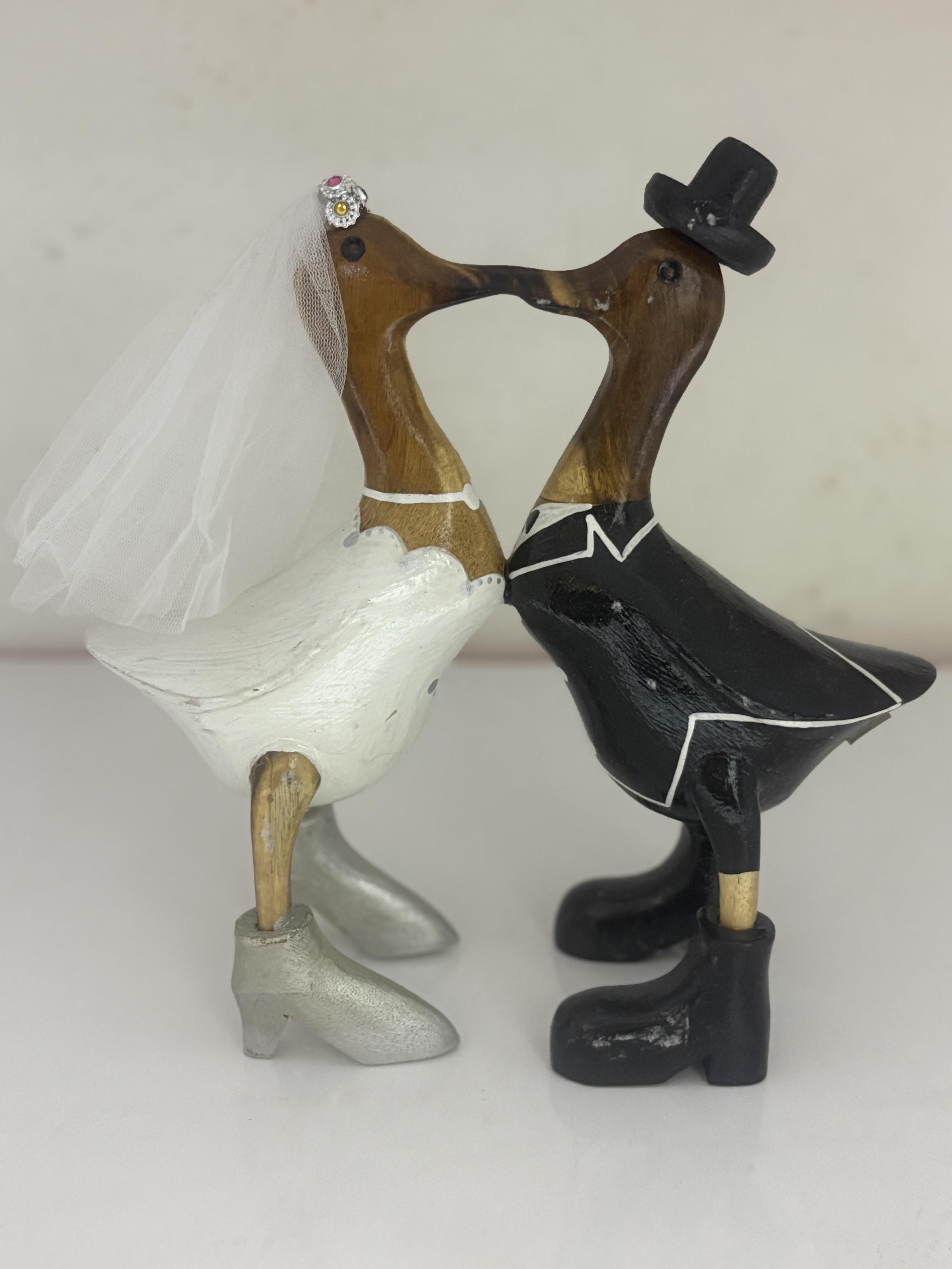 Gelin ve Damat Evli Ahşap Ördek Seti - Miamantra