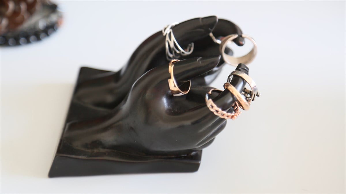 İki El Şeklinde Kartlık / Obje / Takı Standı (11 cm)