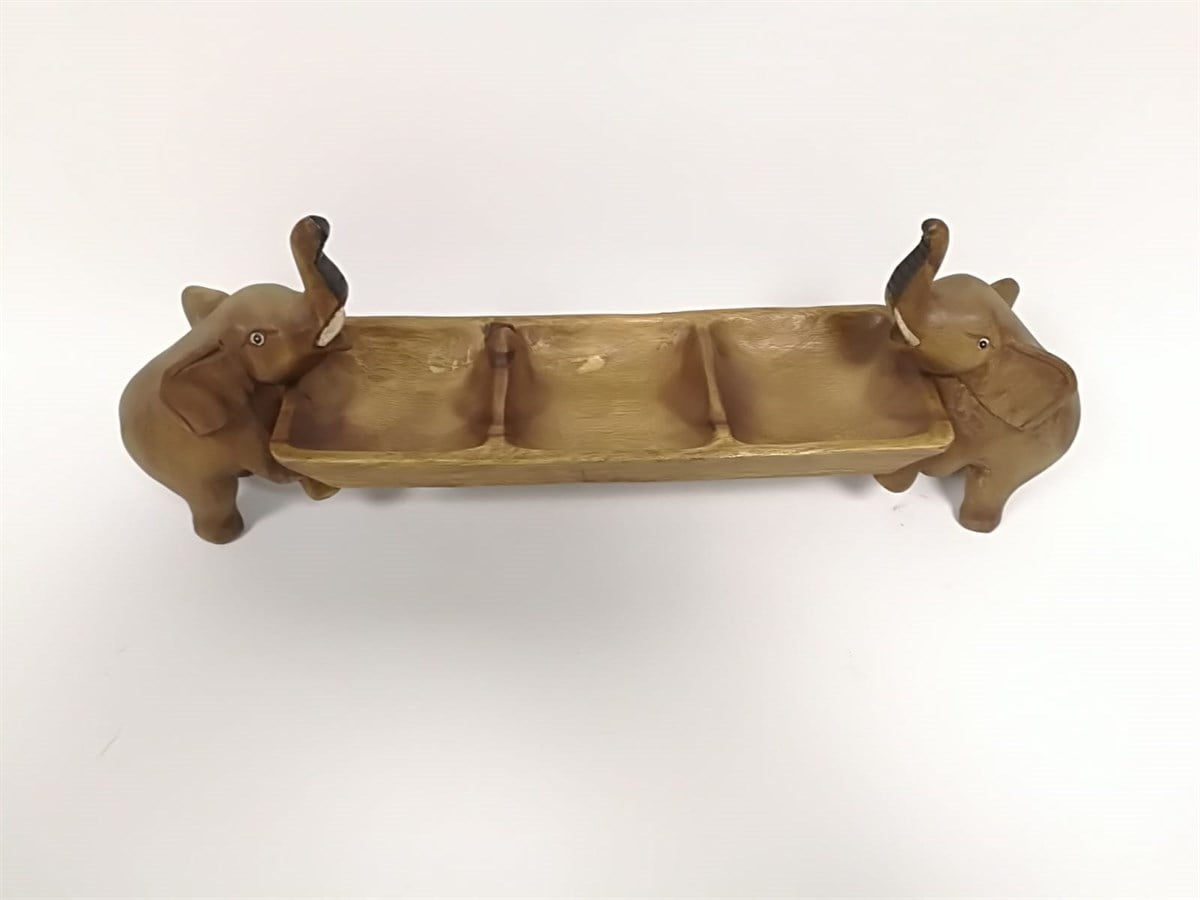 İkili Filli Tepsi/Çerezlik/Mini Sehpa (58 cm)