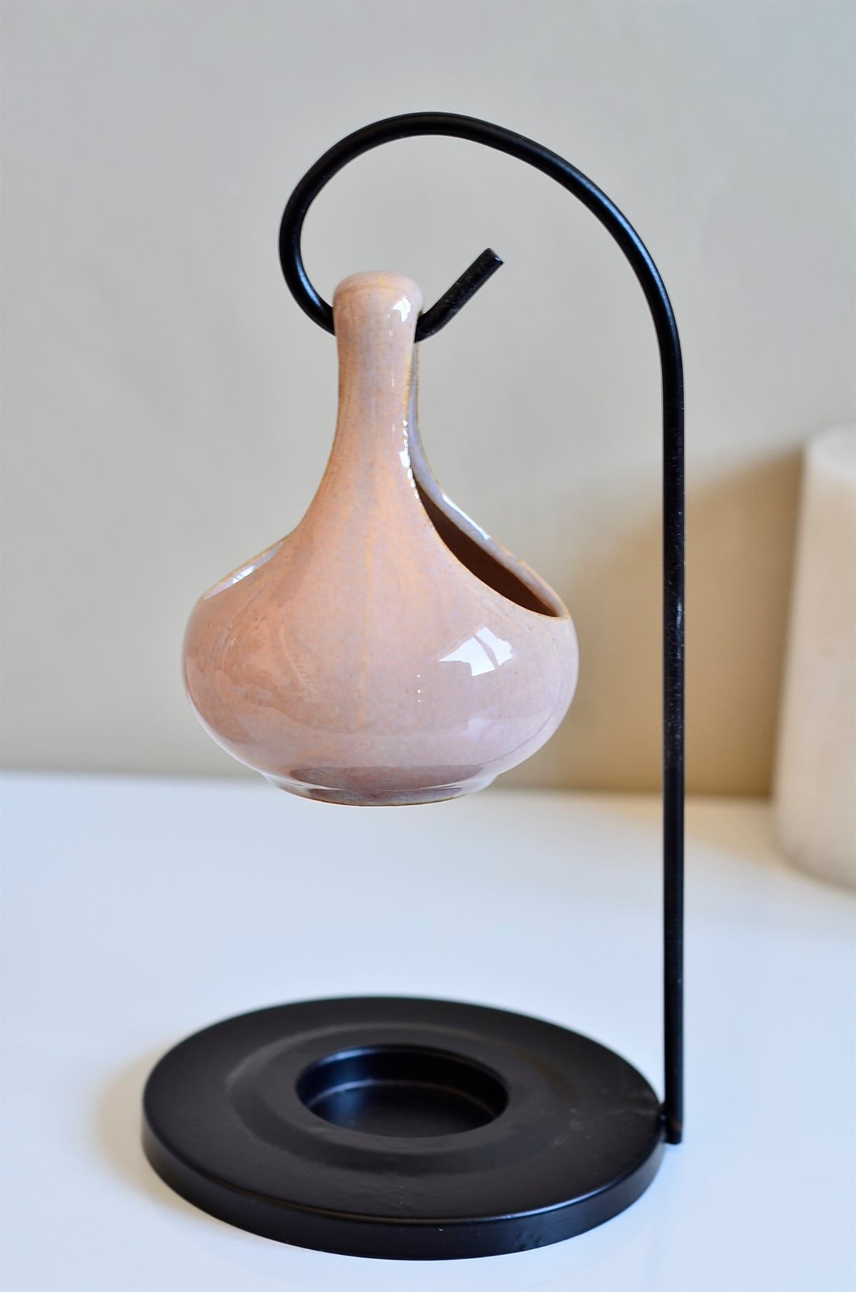 Seramik Askılı Buhurdanlık Somon (20 cm * 10 cm) - Miamantra